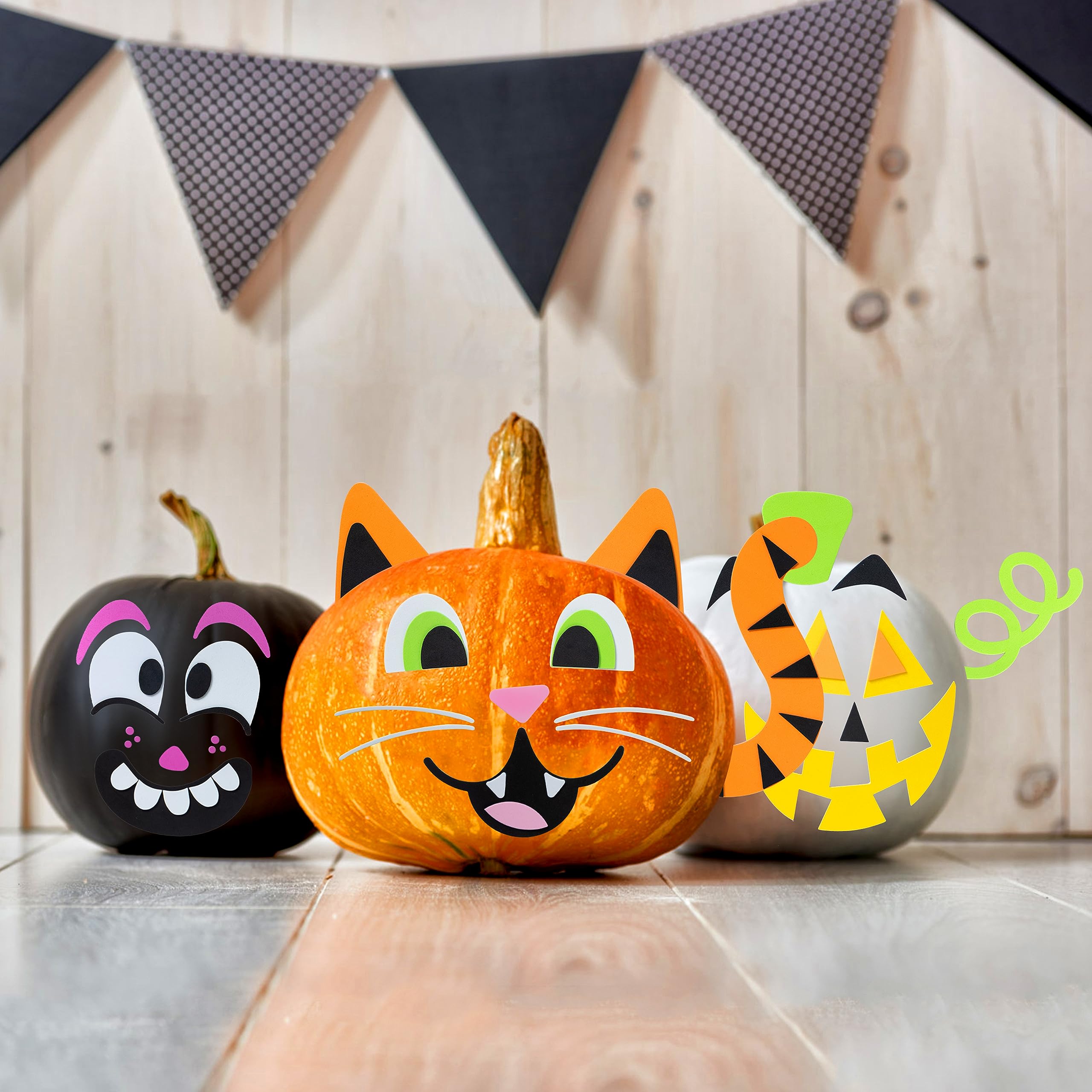 JOYIN 16 Pack Halloween Pumpkin Decorating Stickers - Foam Craft Kit for Kids, Halloween Party Favors & School Activities - Funny Jack O'Lantern Stickers for Classroom Games & DIY Pumpkin Decor
