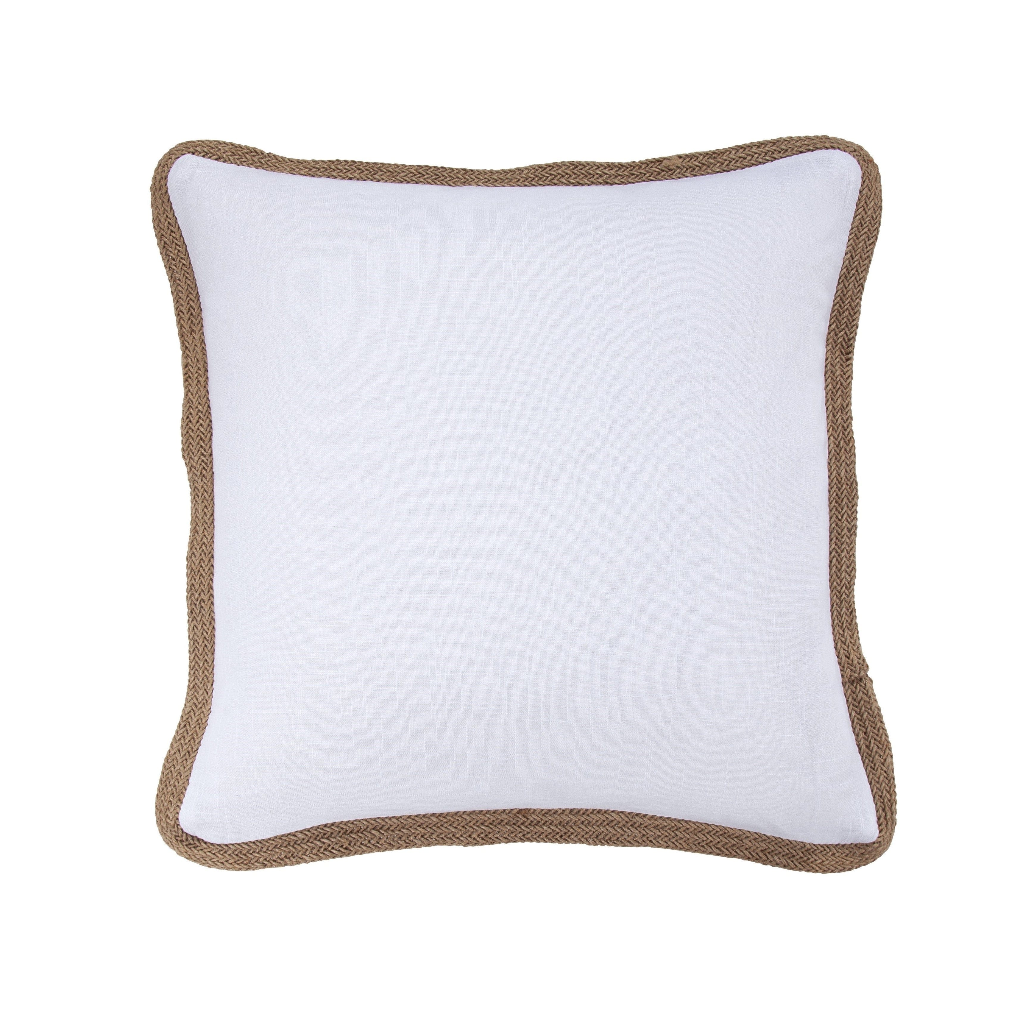 Organic Washed Linen Pillow with Jute Trim - Breathable & Eco-Friendly Home Decor for Living Room, Bedroom, or Nursery