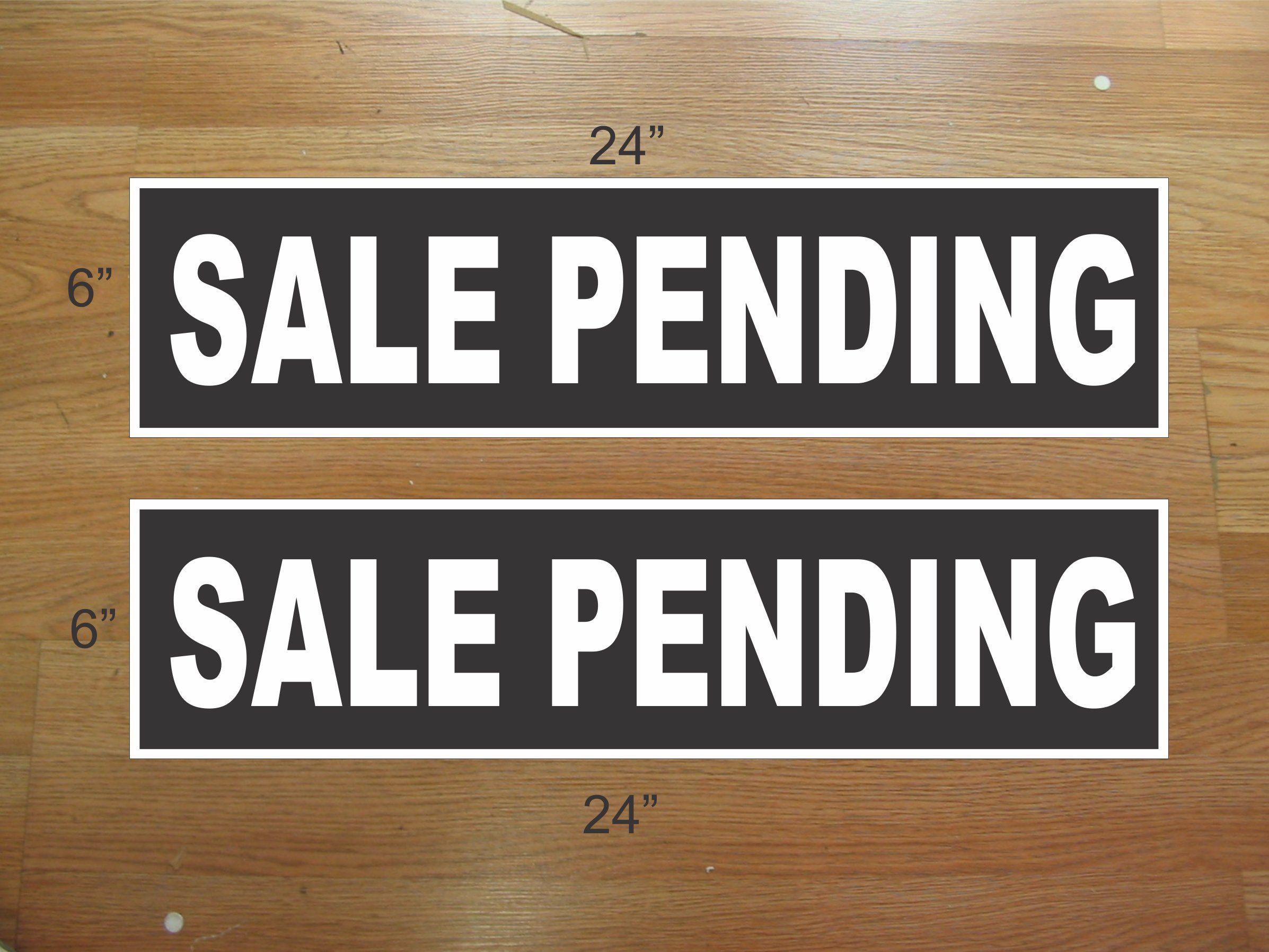 2-6x24 Real Estate Rider Sign - Black Reverse for Sale Pending