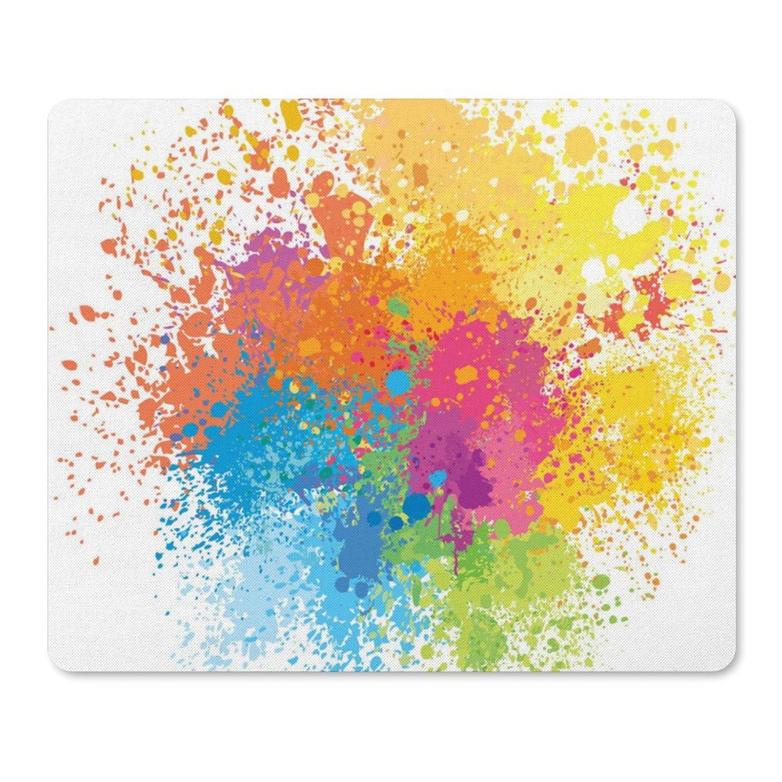 Watercolor Paint Splashes Mouse Pad - Non-Slip Waterproof Gaming Mouse Mat - Durable & Fashionable for Home & Office Use - 18x22cm - Perfect for PC, Laptop, Workstation & Gaming Setup