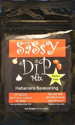 Julias Pantry JP517 Sassy Dip & Seasoning Mix - Habanero Flavor (Pack of 4) | Perfect for Parties, Snacks & Mexican Food Recipes