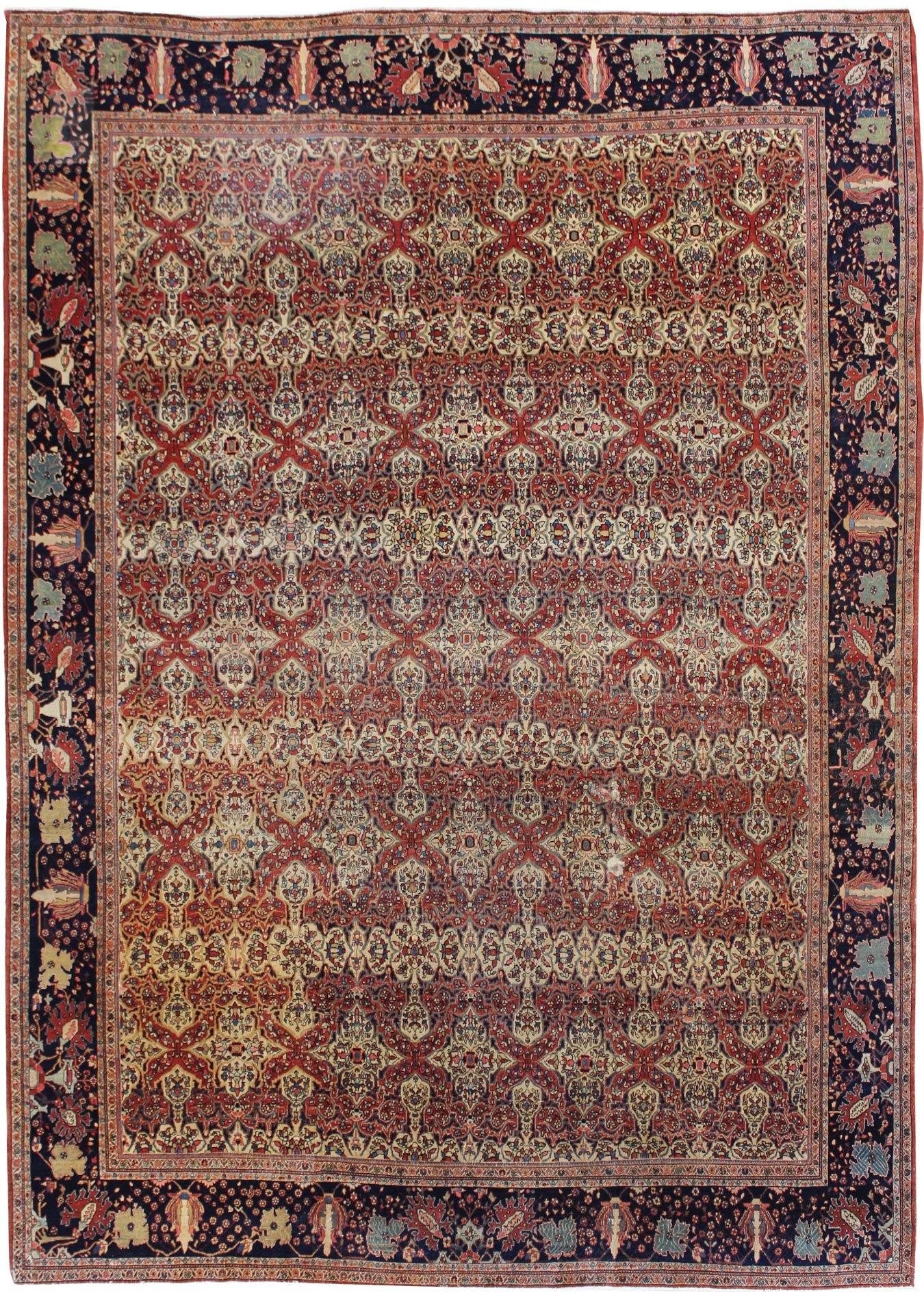 Antique Ferahan Sarouk Handwoven Traditional Persian Rug - 5'4
