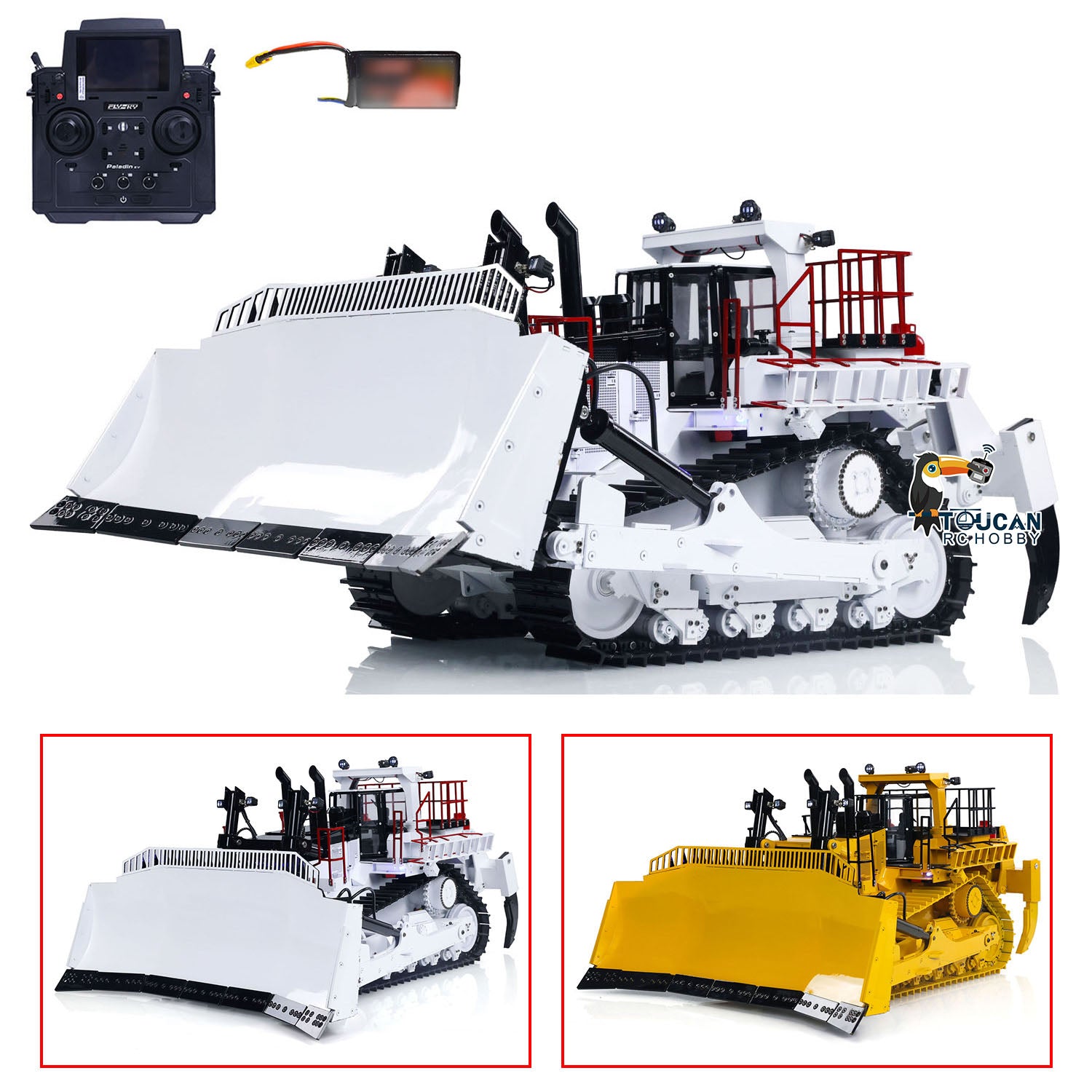 1/14 Scale TOUCAN D11T Hydraulic RC Bulldozer - Metal Remote Controlled Dozer, RTR with Paladin PL18EV for DIY Hobby & Construction Model Enthusiasts | Perfect for Off-Road Adventure, Backyard Digging & RC Competitions