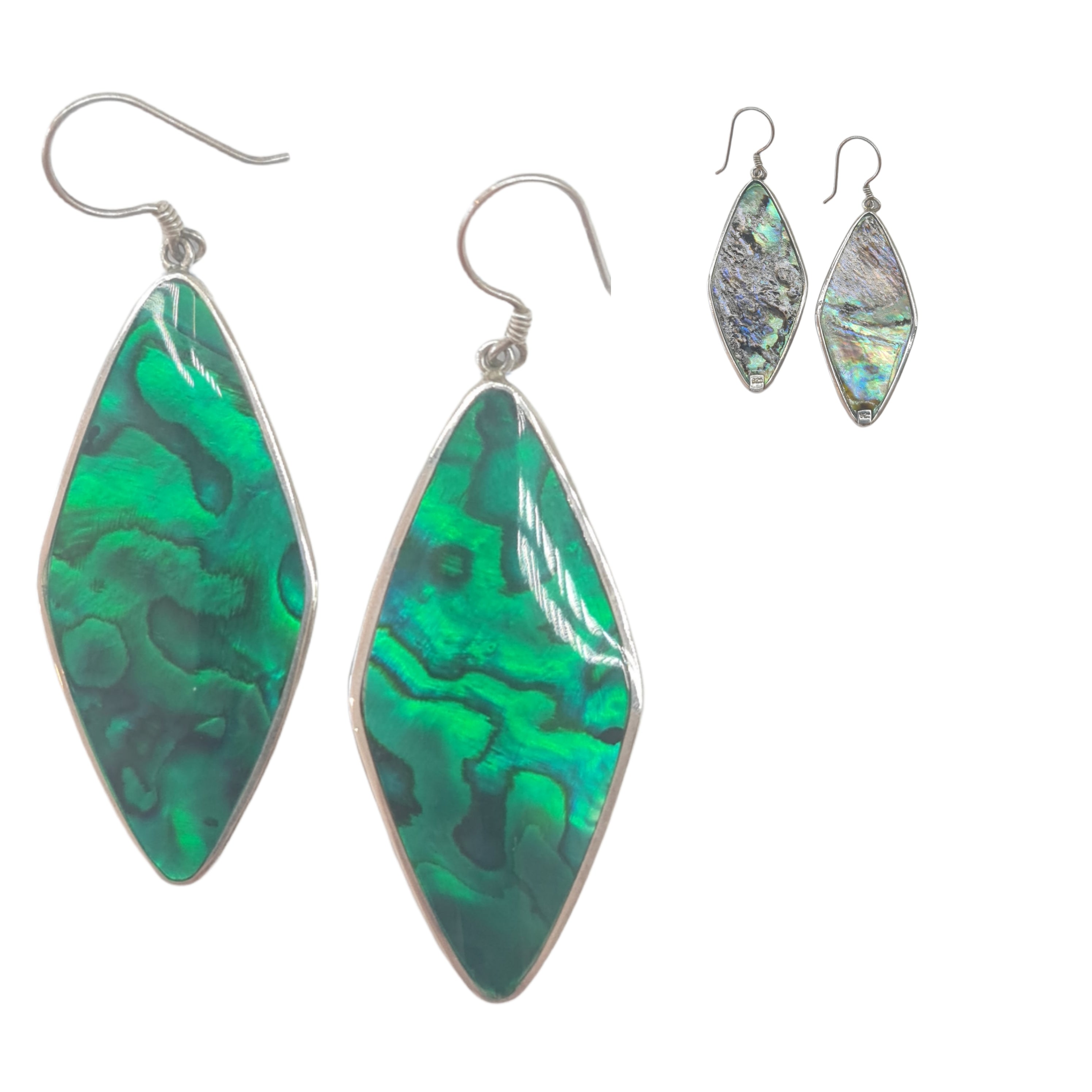 Exquisite Large Green Paua Shell Earrings - Handmade Ocean-Inspired Jewelry for Women, Perfect for Beach Weddings & Boho Fashion