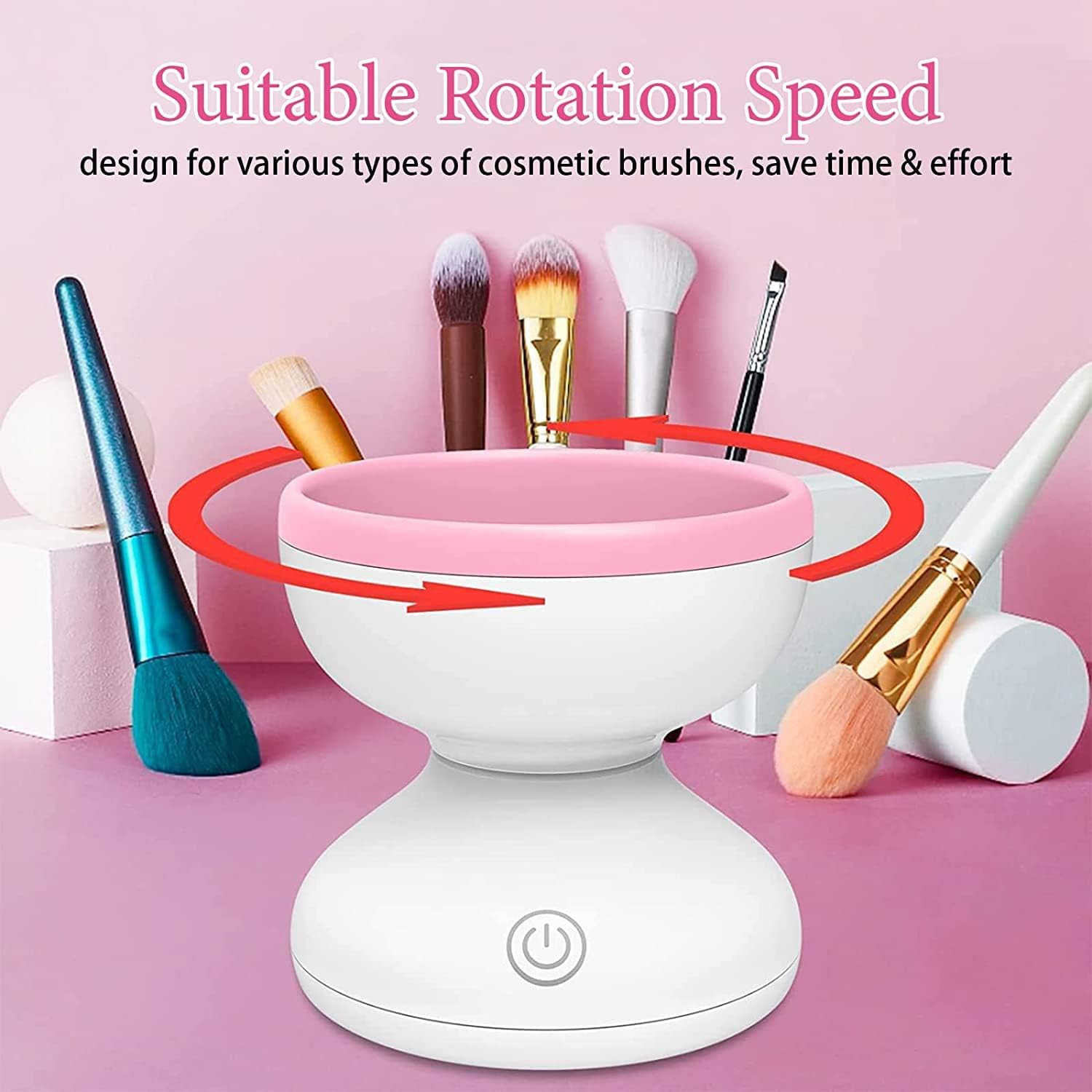 DHYANI Electric Makeup Brush Cleaner - Automatic Rotating Cleaning Machine for Cosmetics Brushes | Quick & Deep Cleaning Tool | Perfect for Home Salon & Professional Makeup Artists