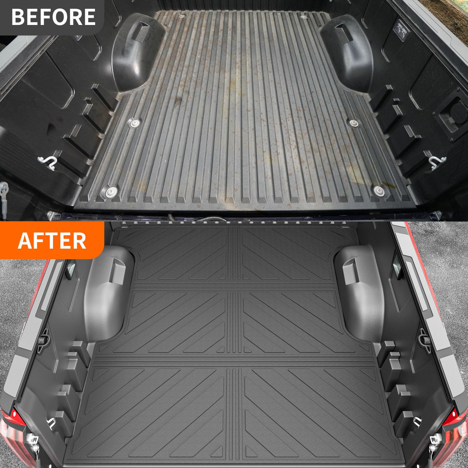 2022-2025 Toyota Tundra 5.5FT Bed Mat - Heavy Duty TPE Truck Bed Liner & Cargo Mat Replacement Accessories | 3-Fold Design for Easy Storage | Perfect for Hauling, Camping & Outdoor Adventures