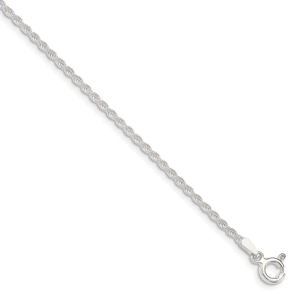 925 Sterling Silver 1.8mm Solid Rope Chain Necklace - 22