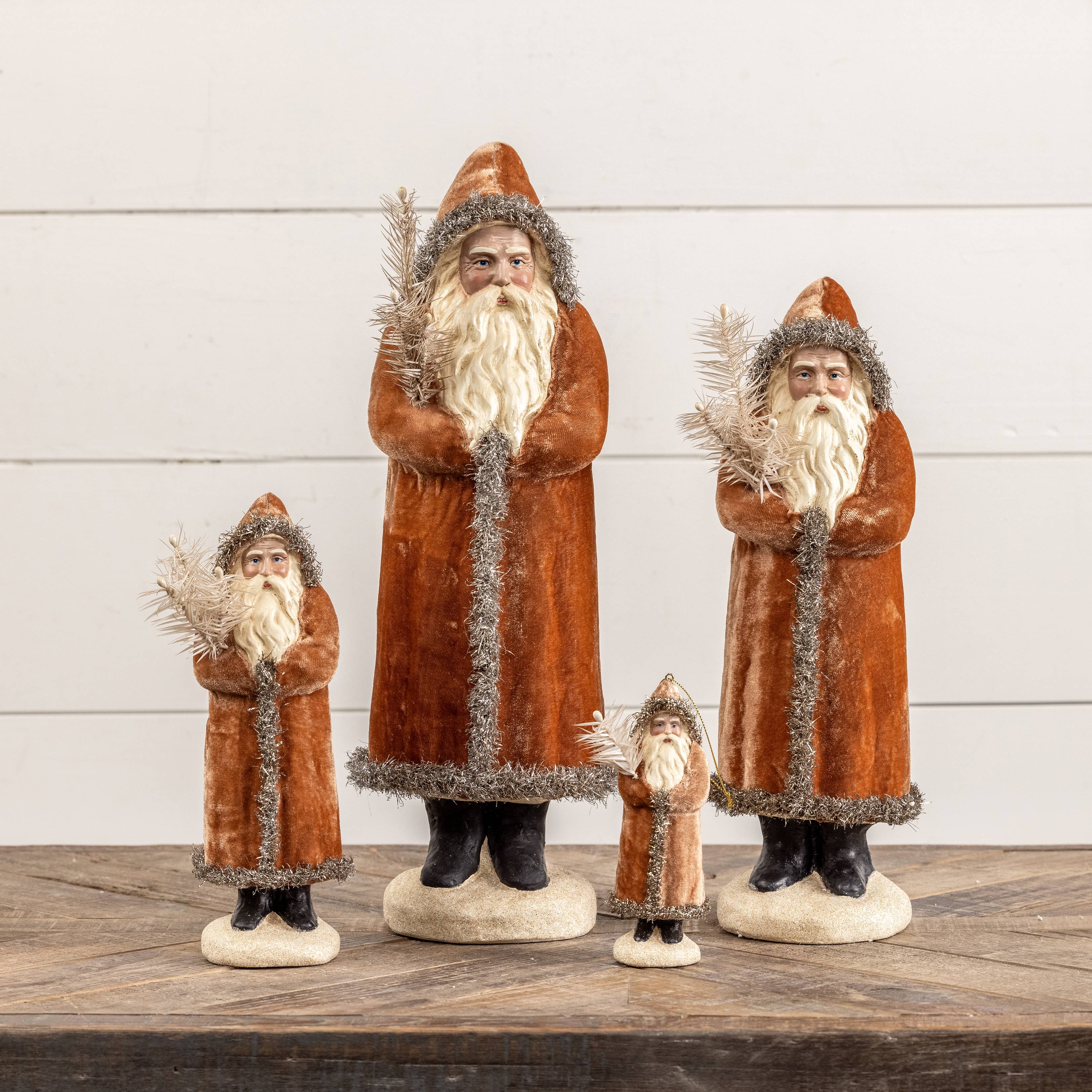 Ginger & Silver Belsnickle Christmas Ornament Collection - Handcrafted Holiday Decor for Tree, Mantel & Festive Home Decorating