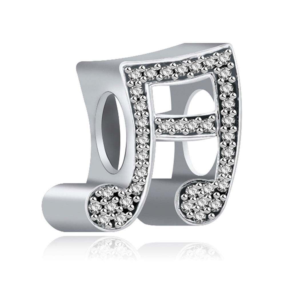 Music Note Charm Bead for Bracelets - Sterling Silver Jewelry Making Supplies for DIY Bracelets & Necklaces - Perfect for Musicians, Music Lovers & Gift Giving