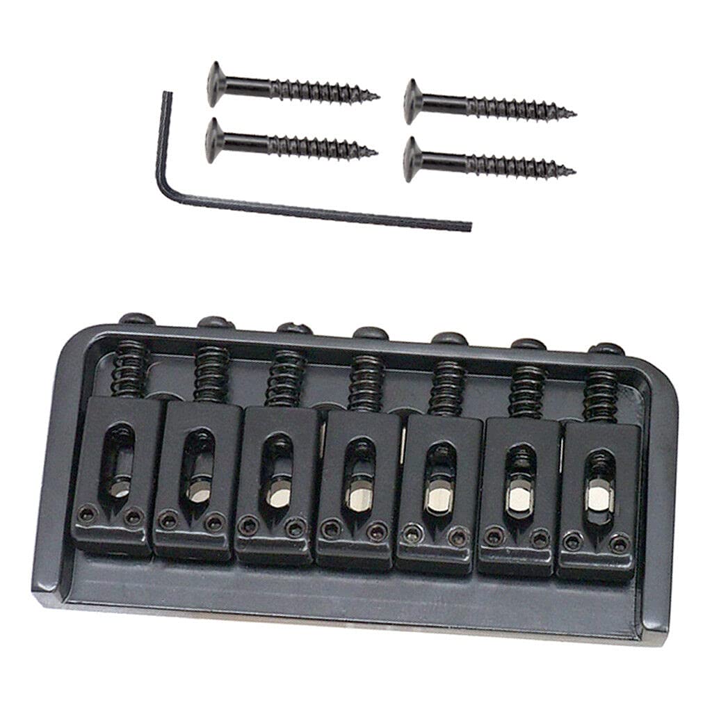 7 String Guitar Bridge Assembly - 83mm String Spacing, Black Electric Guitar Parts & Accessories for Heavy Metal & Rock Musicians