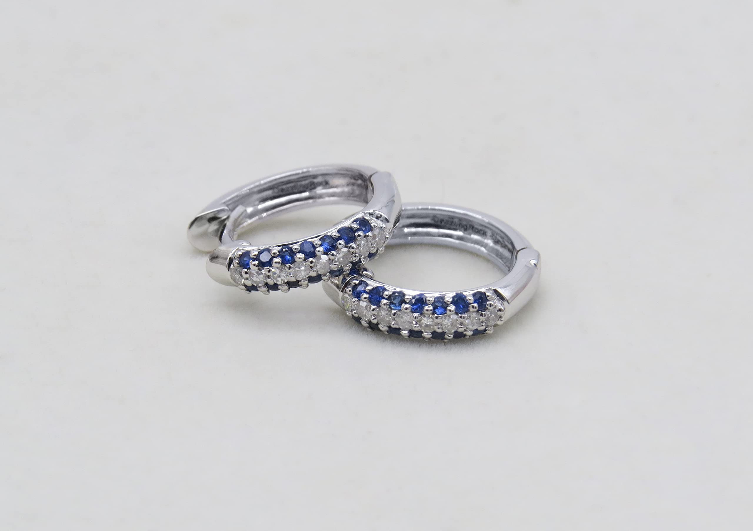 Dazzlingrock Collection 10K Solid White Gold Pave Set Huggies Hoop Earrings for Women | Perfect for Everyday Wear, Date Nights & Special Occasions