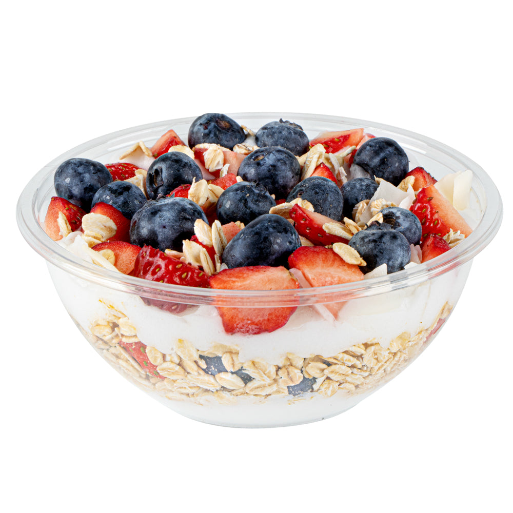 7 oz Round Clear Plastic Salad Bowls - 5