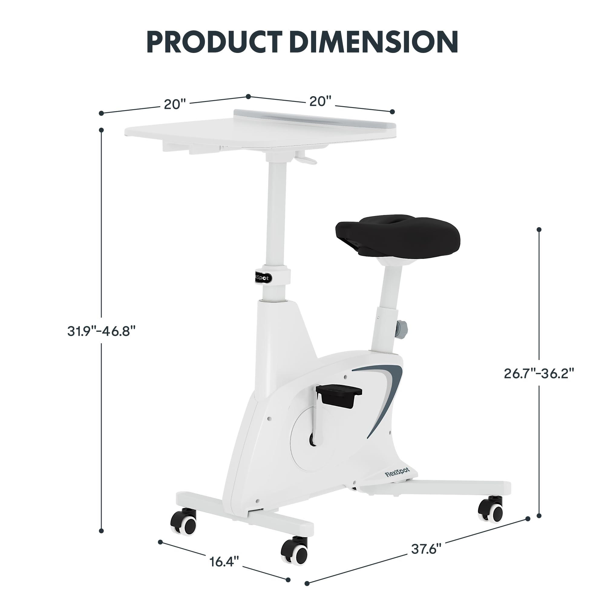 FLEXISPOT V9 3-in-1 Under Desk Exercise Bike with Adjustable Resistance, LCD Display & 350LBS Capacity - Home Office Workout Equipment for Cardio, Leg Training & Active Sitting