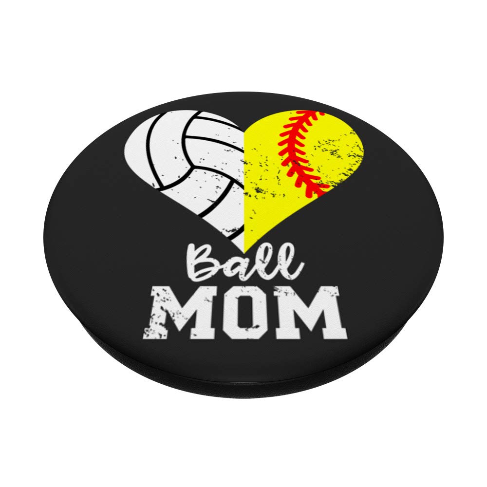 Funny Softball Volleyball Mom PopSockets Grip & Stand - Phone & Tablet Holder - Perfect for Sports Moms, Team Parents & Game Day Accessories