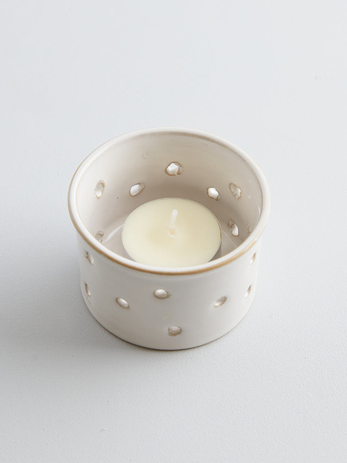 St Eval Glazed Tealight Holder - Elegant Ceramic Candle Holder for Home Decor, Wedding Centerpieces & Romantic Ambiance