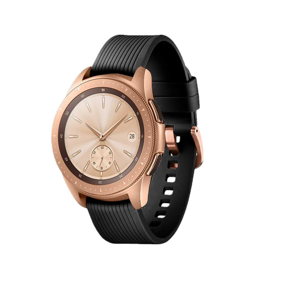 Premium 20mm Silicone Galaxy Watch Band Replacement - Compatible with Samsung Galaxy Watch 42mm | Rose Gold Buckle | Unisex Design for Men & Women | Perfect for Workouts, Daily Wear & Gifting