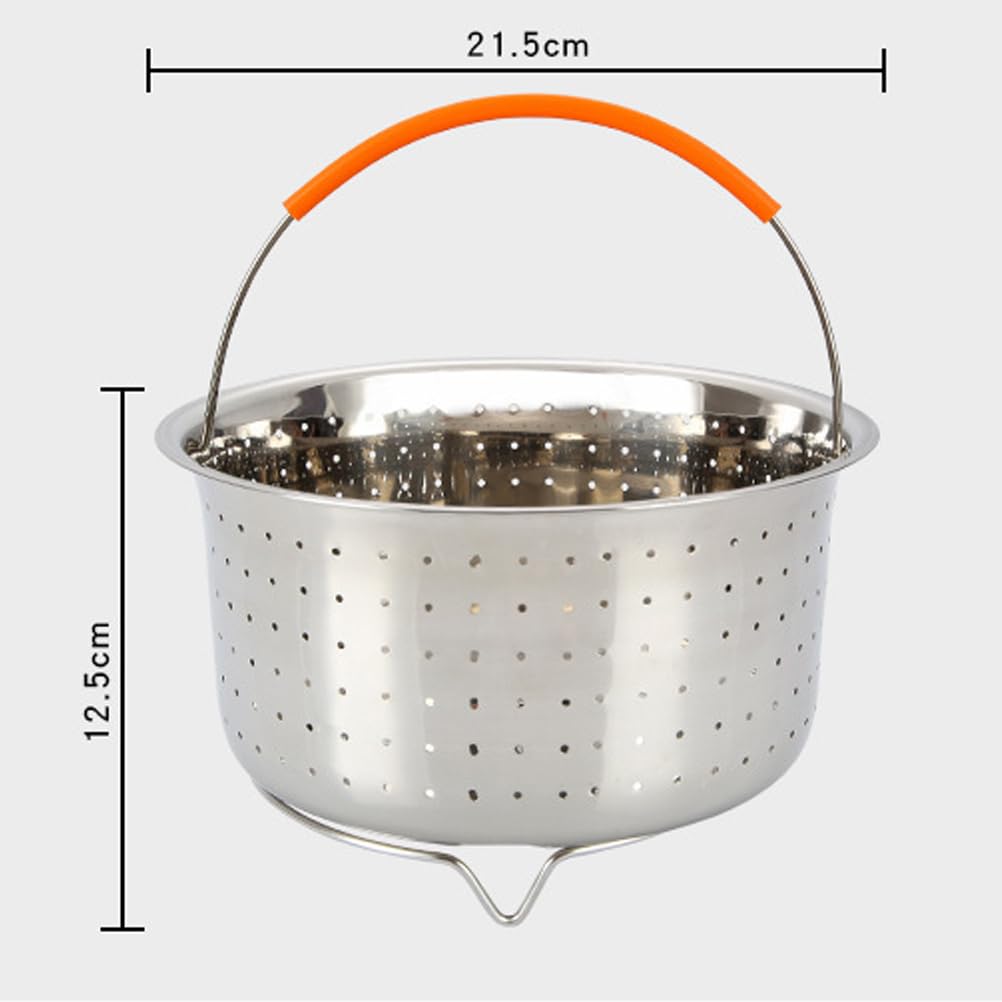 Premium Stainless Steel Food Steamer Basket with Handle - Multi-Purpose Vegetable Steamer for Cooking Veggies, Fish, Seafood, Eggs, Pasta & Dumplings | Perfect for Healthy Meal Prep, Asian Cuisine & Kitchen Cooking Accessories