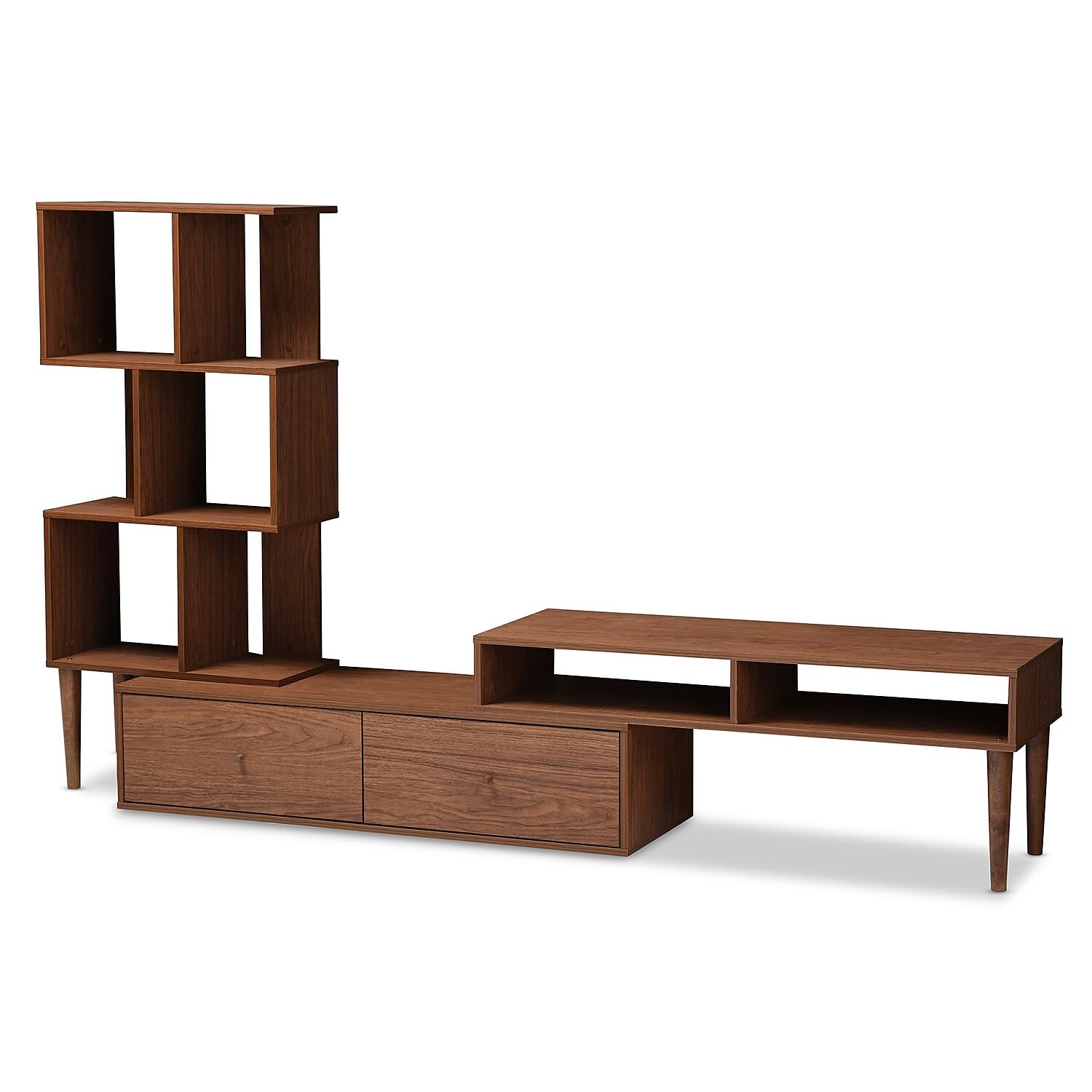 BAXTON STUDIO Haversham Mid-Century Modern TV Stand - Retro Entertainment Center & Media Console with Storage - Perfect for Living Room & Home Theater Setup
