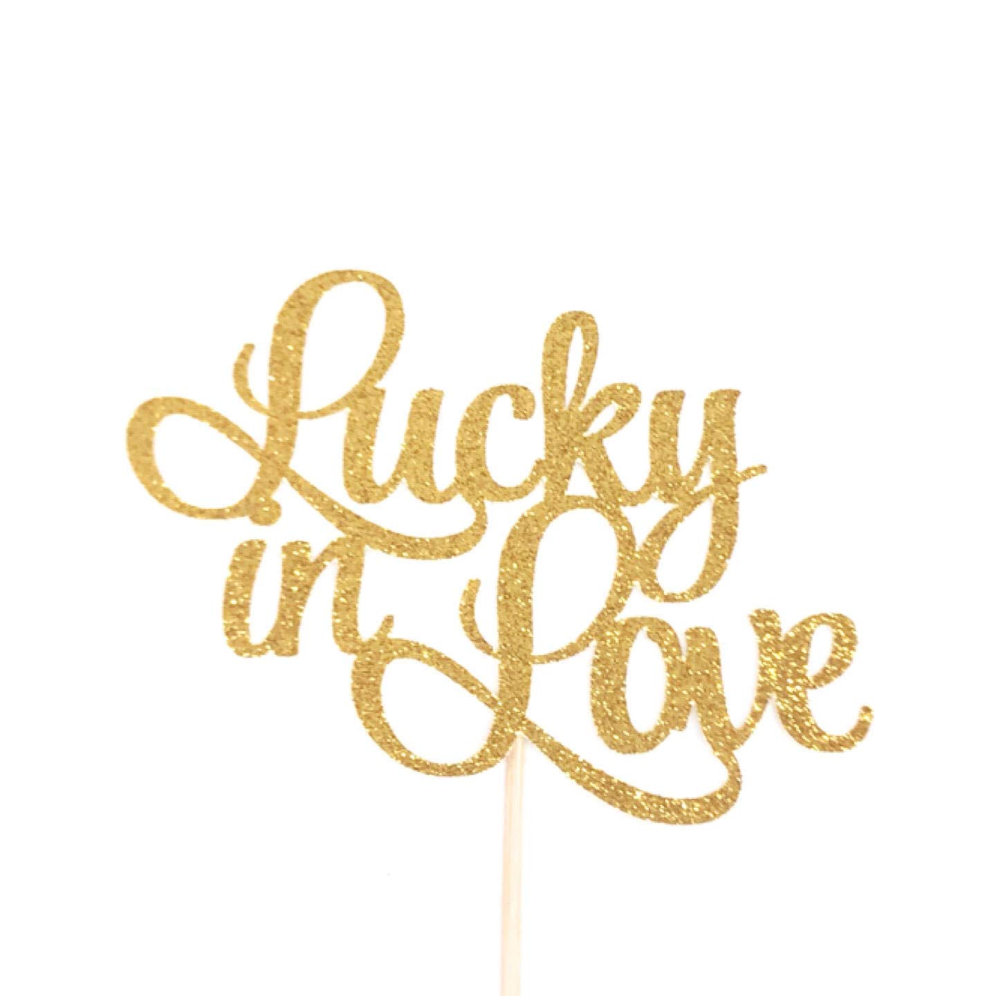 Lucky in Love Cake Topper - Wedding & Bridal Shower Decoration for March Weddings & St. Patrick's Day Celebrations - Perfect for Romantic Parties & Themed Events