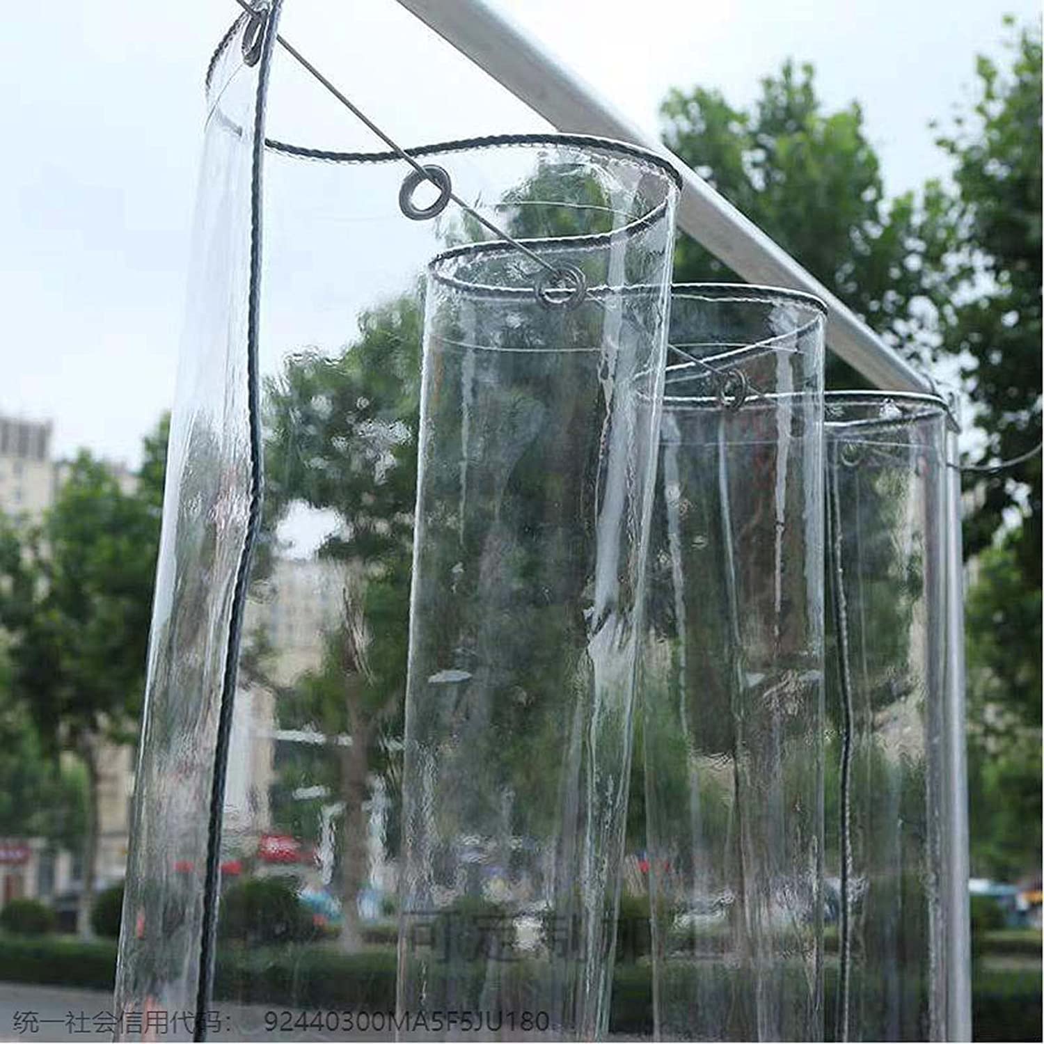 10x1m Clear Heavy Duty PVC Waterproof Tarp - Transparent, Dustproof & Rainproof with Reinforced Grommets - Ideal for Greenhouse Covers, Plant Protection, Patio Furniture & Outdoor Equipment Shelter