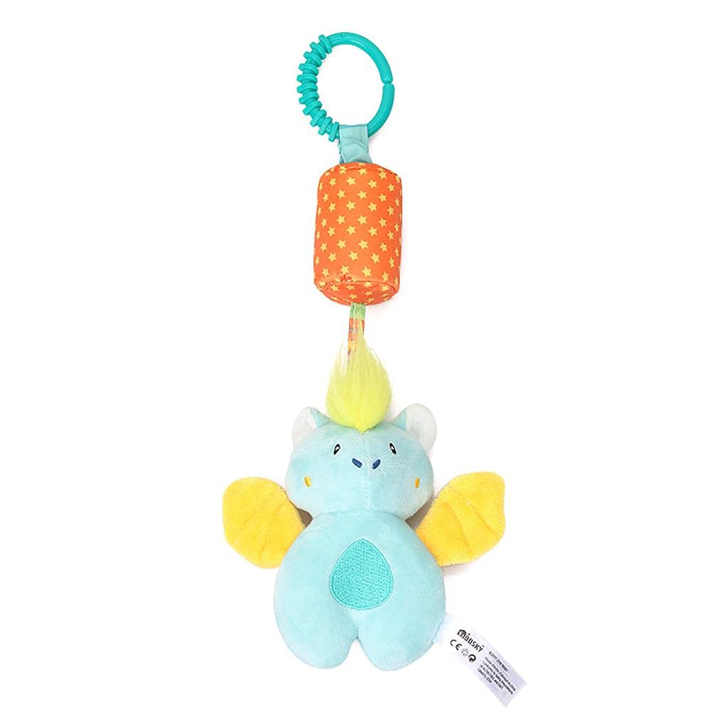 Shiker Baby Stuffed Animal Hanging Rattle Toy - Soft Plush Crib Mobile, Car Seat & Stroller Toy with Bell for Newborns & Infants | Perfect Nursery Decor, Wind Chime & Sensory Play for Boys & Girls