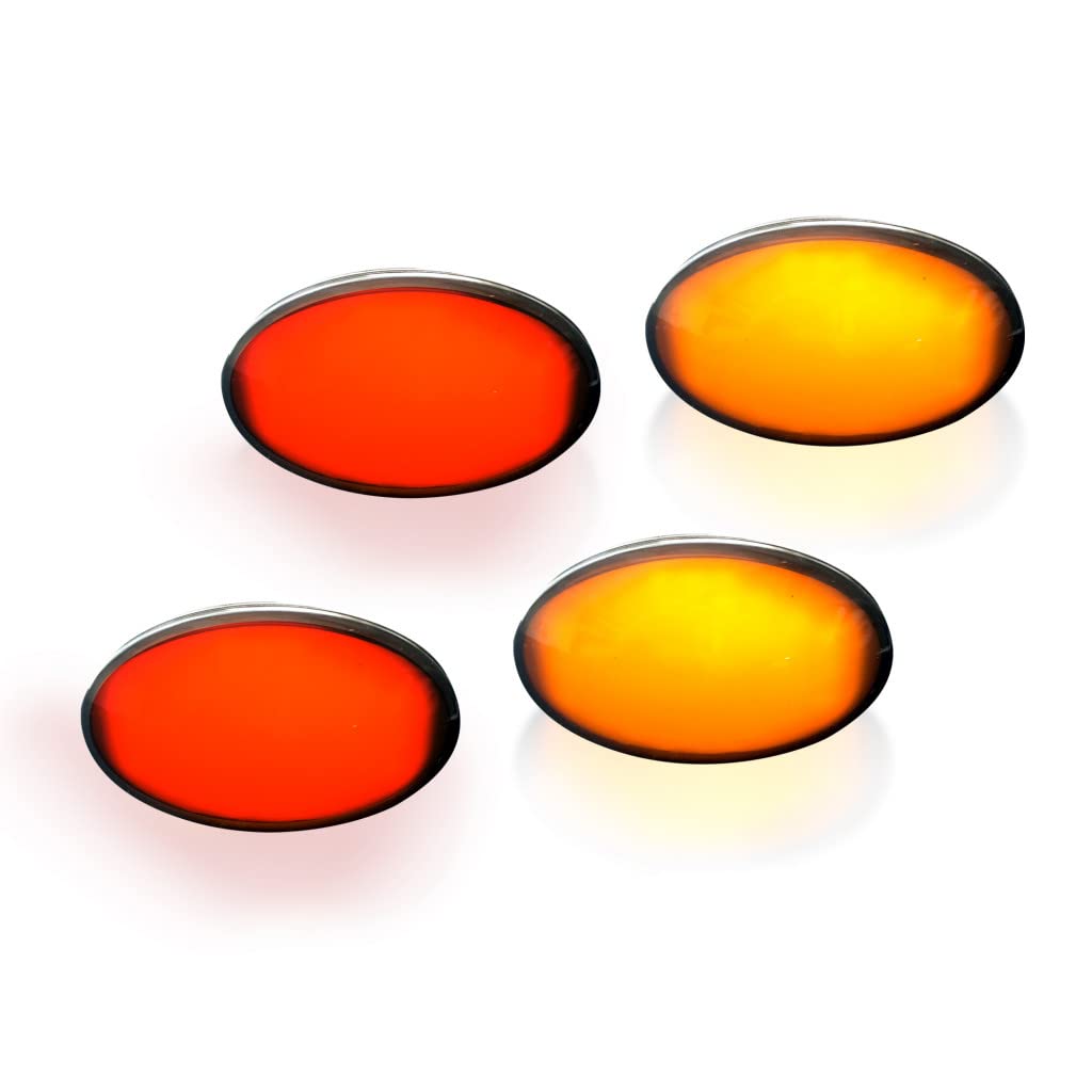 Recon Fender Lights for Ford F-250 F-350 Super Duty 1999-2010 | Dually Fender Lenses | 4-Piece LED Light Kit (2 Red + 2 Amber) | Smoked Lens with Black Trim | Off-Road & Truck Accessories for Enhanced Visibility & Style