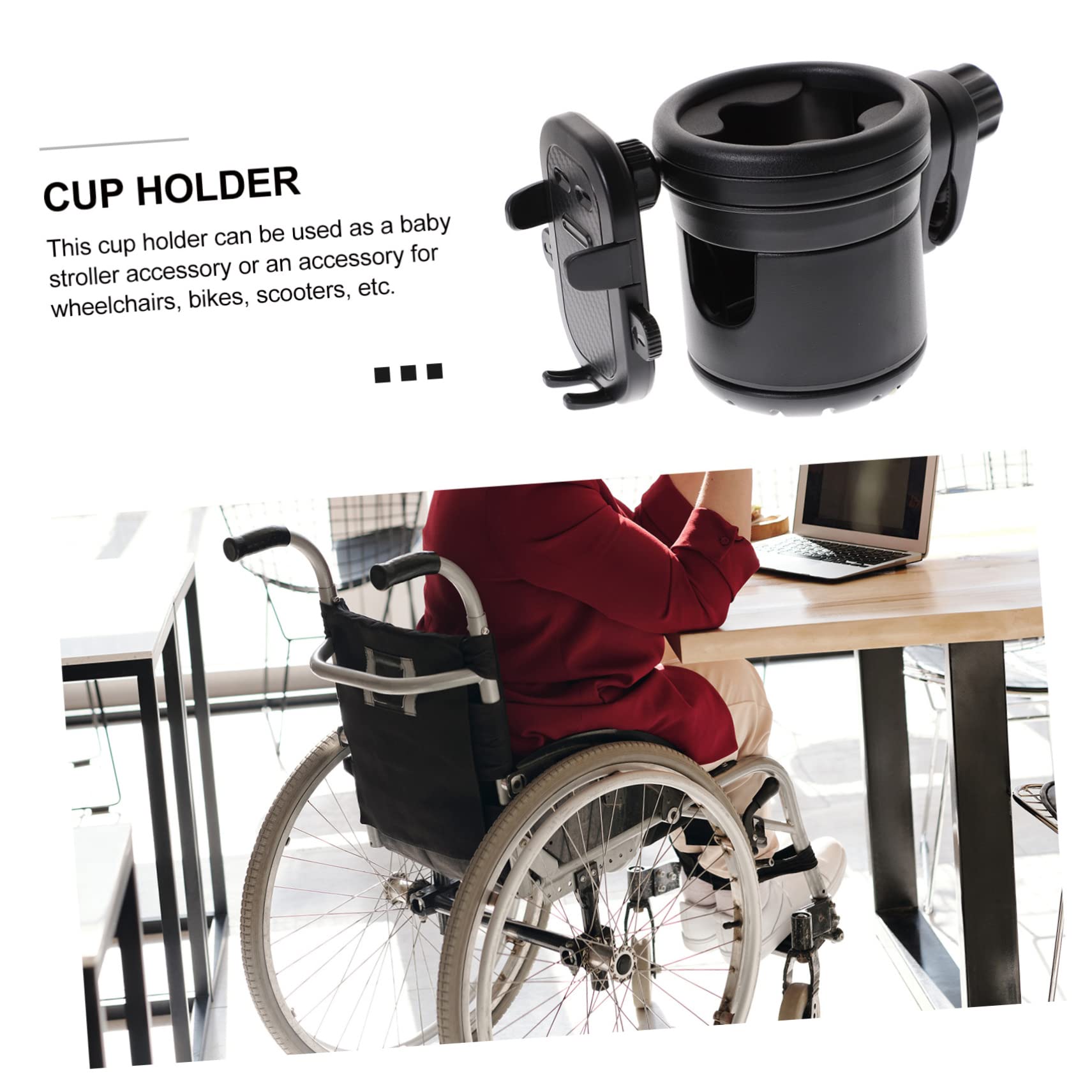 Wakauto 2-Pack Metal Cup & Phone Holder for Jogging Strollers - Secure Smartphone & Drink Holder for Running, Walking, Shopping - Perfect for Parents & Outdoor Activities