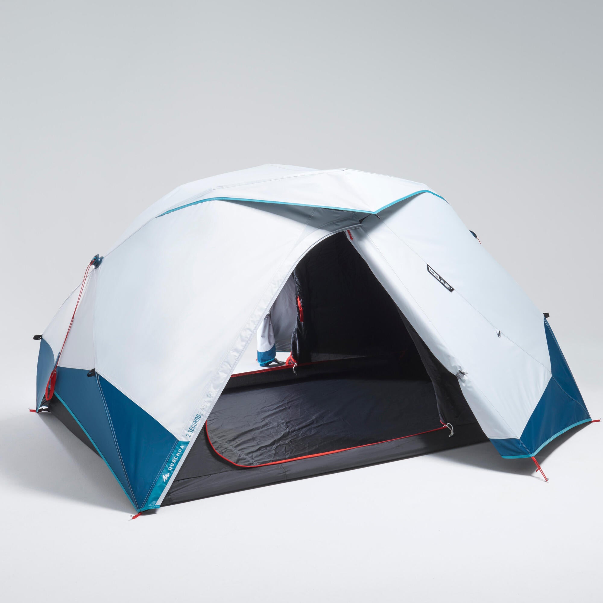 Quechua 2 Second Easy Fresh & Black Waterproof Pop Up Camping Tent for 2 Person - Lightweight Instant Setup Tent for Hiking, Backpacking & Outdoor Adventures