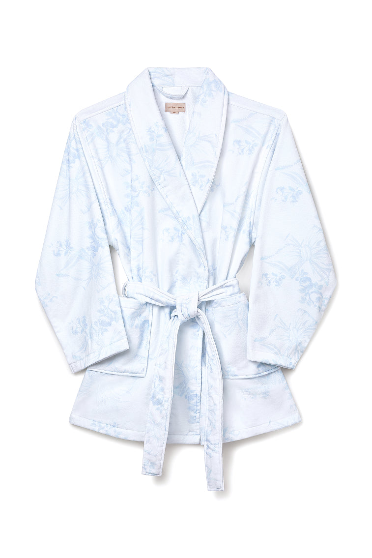 Premium Indie Cotton Bath Robe - Soft & Absorbent Blue Cloud Pattern - Perfect for Spa, Lounging & Gift Giving