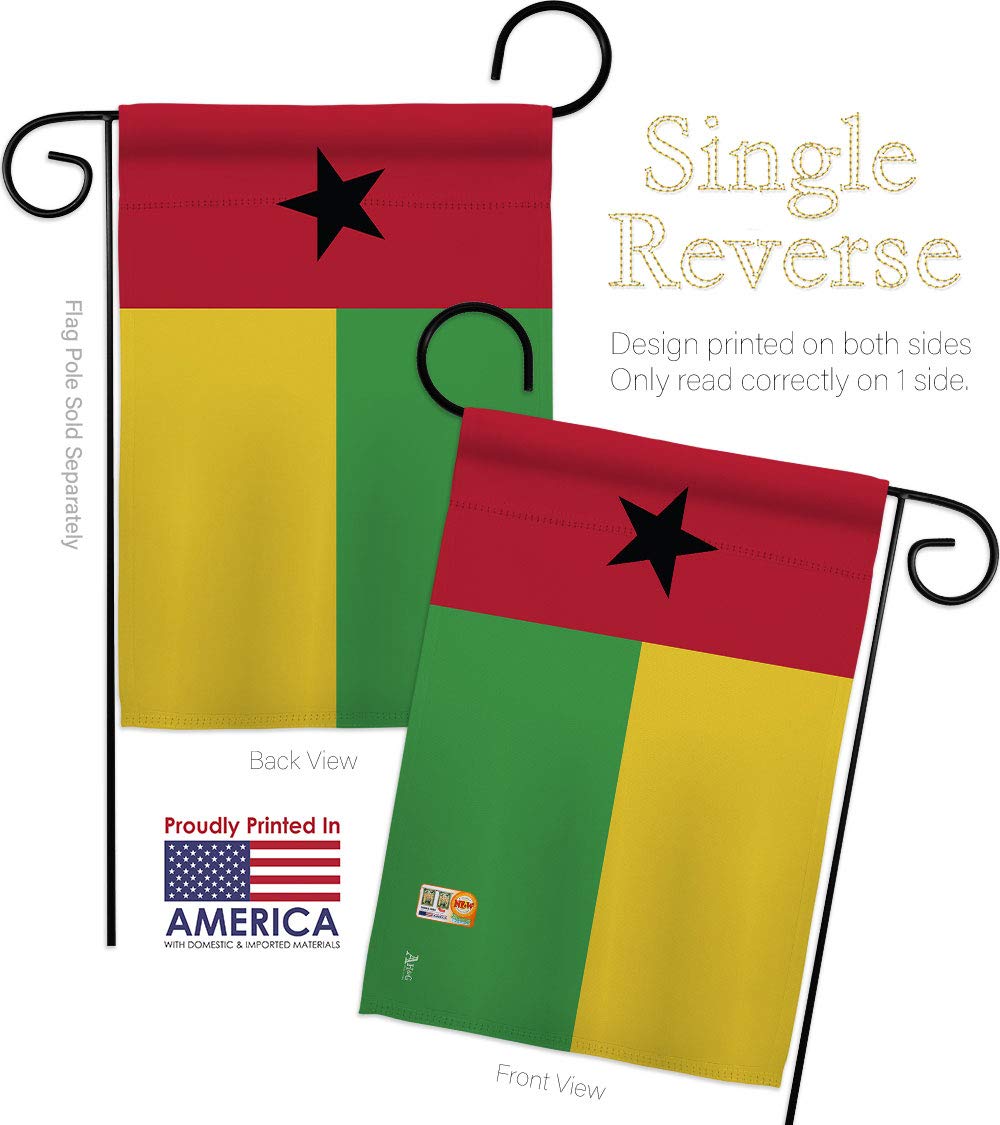 Guinea-Bissau Garden House Flags Kit - 28x40 Inch Decorative Yard Banner - International Country Regional Flags for Outdoor Decor - Made in USA - Perfect for National Pride, World Festivals & Cultural Events