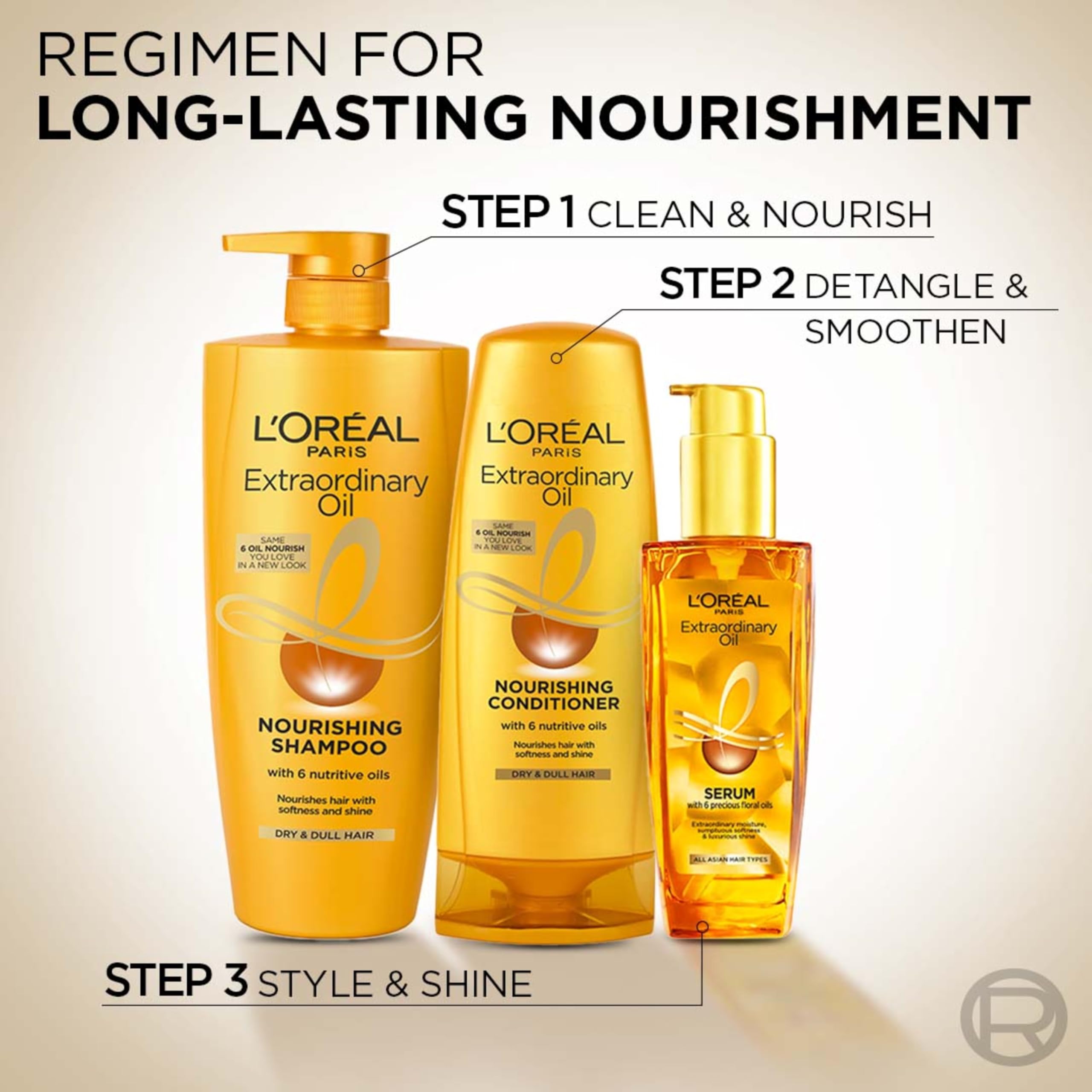 L'Oreal Paris Extraordinary Oil Serum - 6 Rare Flower Oils for Dry, Frizzy Hair - 30ml Hair Treatment for Protection & Shine | Perfect for Daily Hydration & Styling