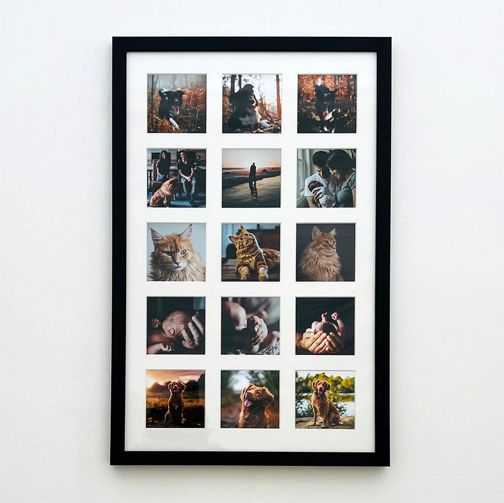 Multi Aperture Photo Frame Collage 64x40 cm - Wall Display for Family Photos, Wedding Pictures & Memories - Perfect for Living Room, Bedroom Decor