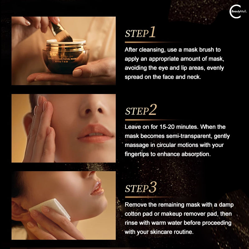 MAOGEPING Caviar Essence Mask - Anti-Aging Face Mask with Hydrating & Firming Effects - Perfect for Night Skincare Routine & Spa Days