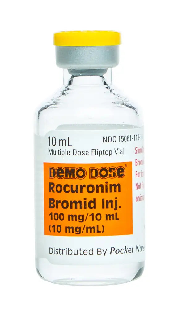 Rocuronium Bromide (Zemuron) 10 mL Vial - Muscle Relaxant for Anesthesia Training & Medical Education | Practice Intubation & Surgical Procedures