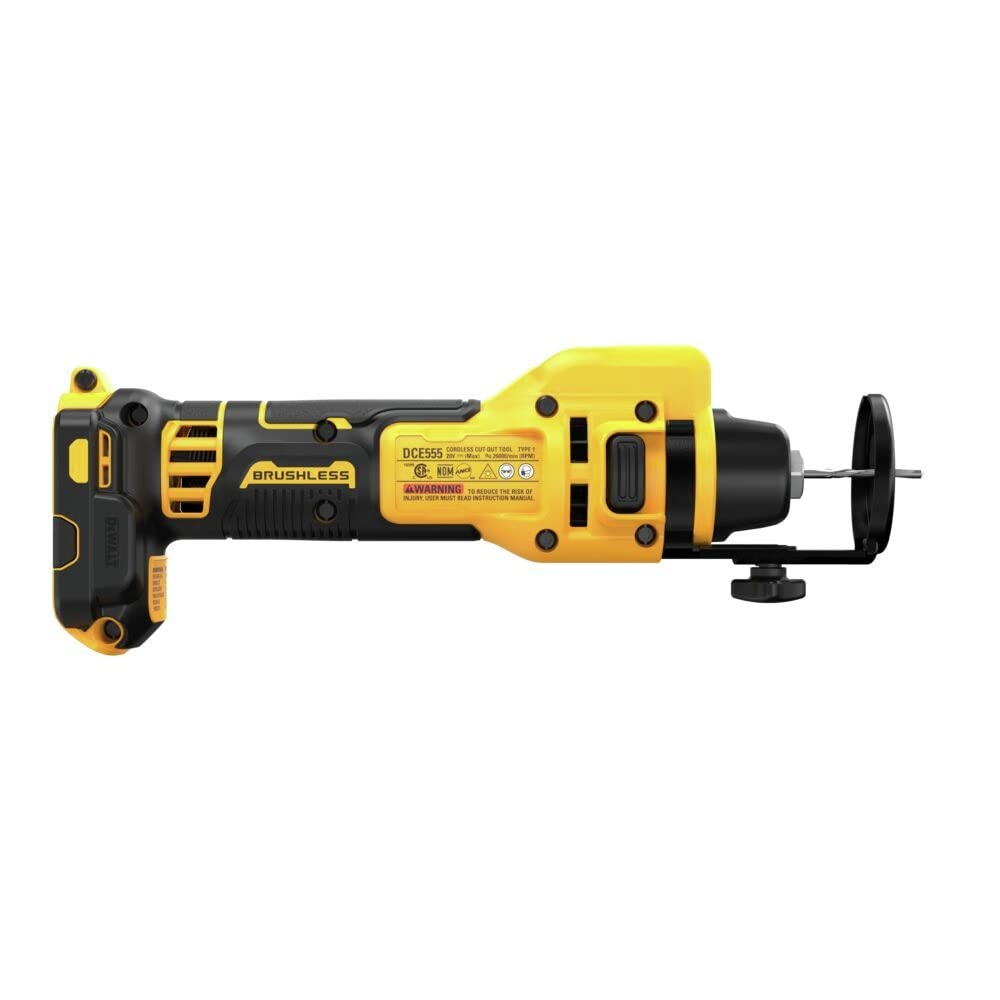 DEWALT DCE555B 20V MAX* XR Brushless Drywall Cut-Out Tool (Tool Only) - Perfect for Drywall Installation, Renovation & Electrical Work