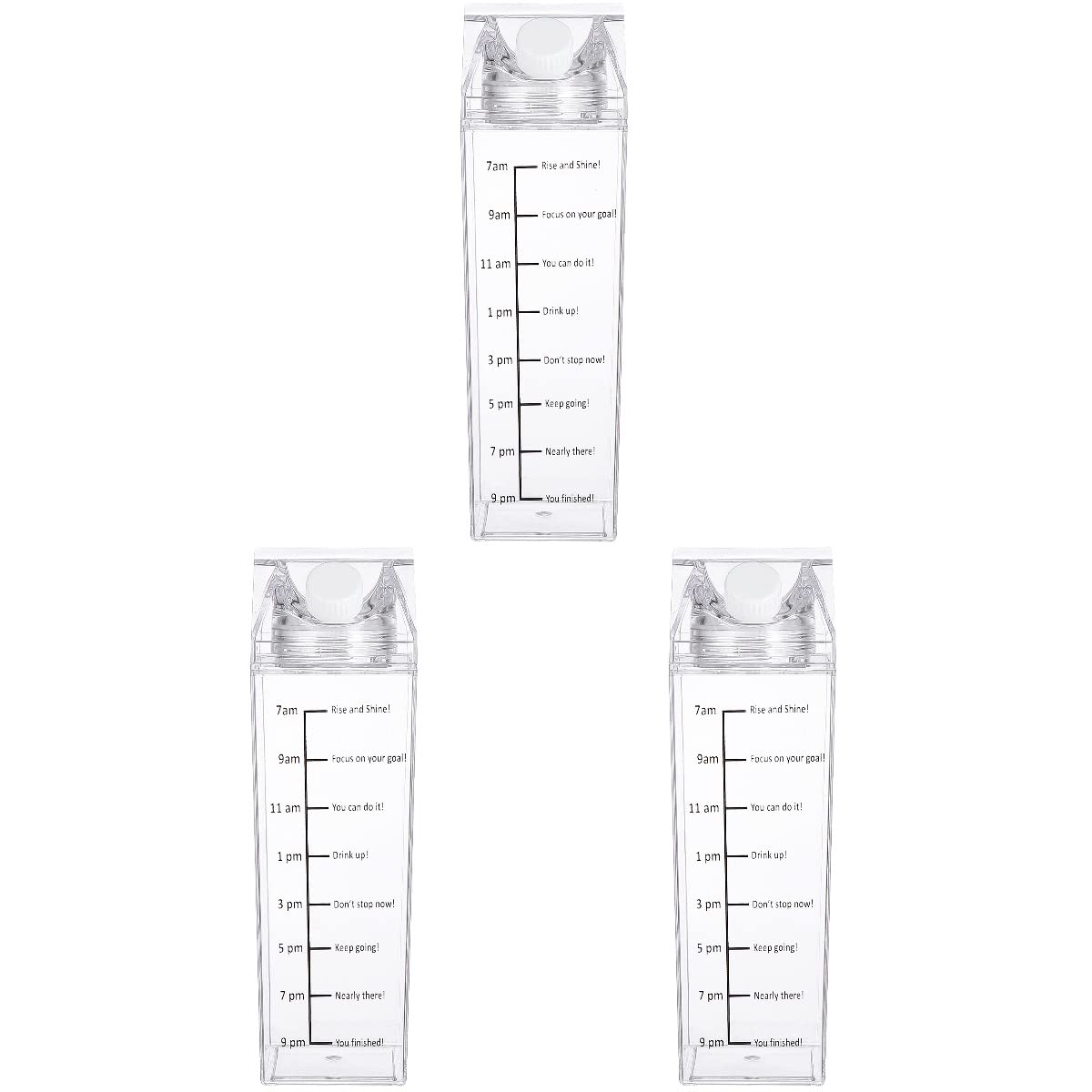 **YARNOW 3-Piece Plastic Milk Mugs Set - 1000ml BPA-Free Transparent Drinking & Storage Cups for Kids, Adults - Perfect for Milk, Juice, Smoothies, Coffee & Meal Prep**