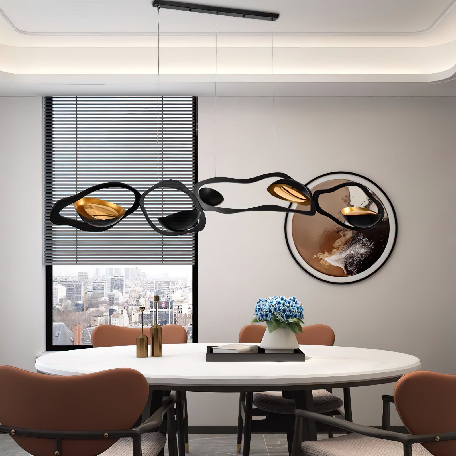 Emmett Chandelier - Modern Crystal Ceiling Light Fixture for Dining Room, Living Room & Bedroom | Elegant Home Decor Lighting | Energy Efficient LED Chandelier for Indoor Spaces