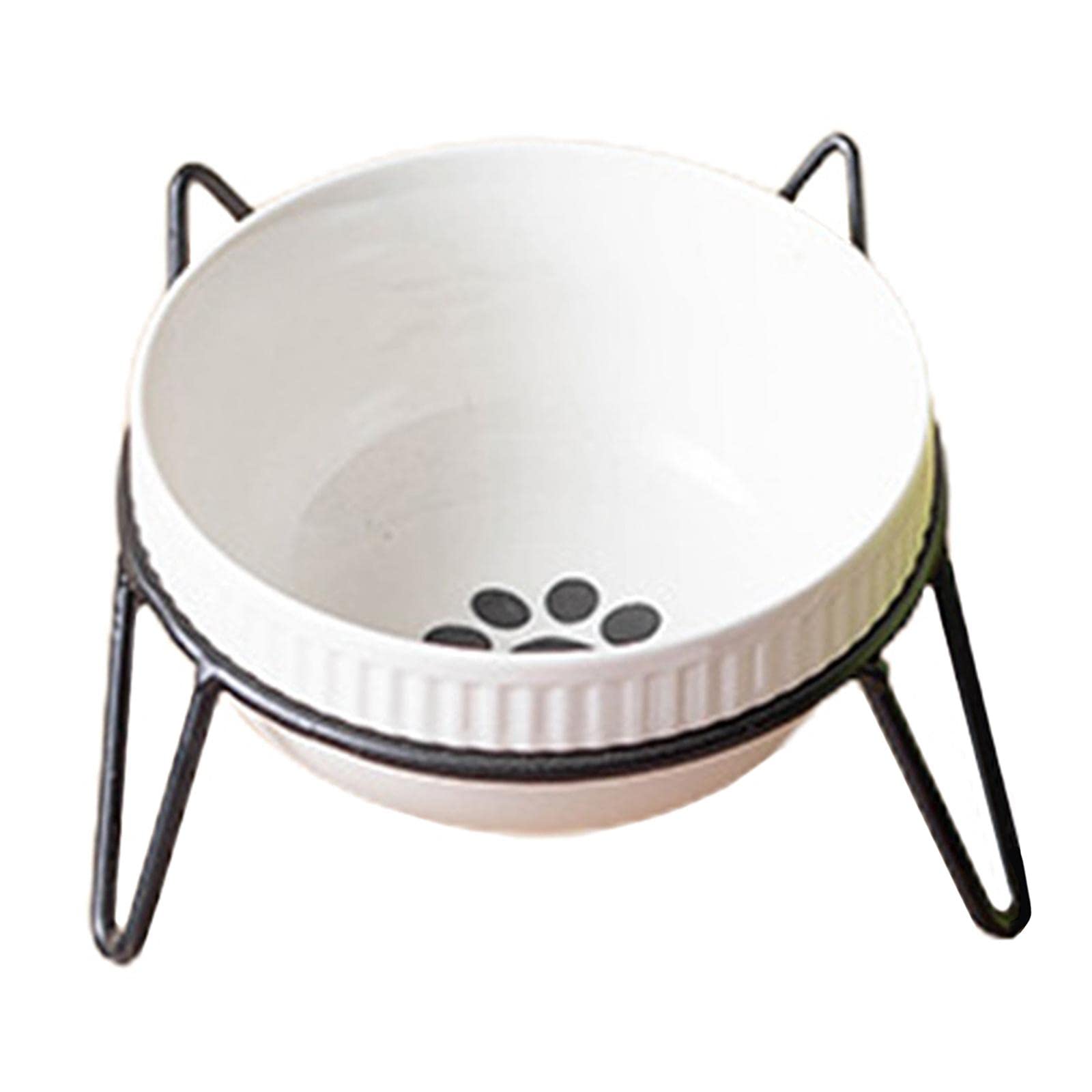 Premium Iron Pet Bowl Stand Holder - Single Feeder for Dogs & Cats - Durable Black Food Bowl for Mealtime & Feeding Station Use