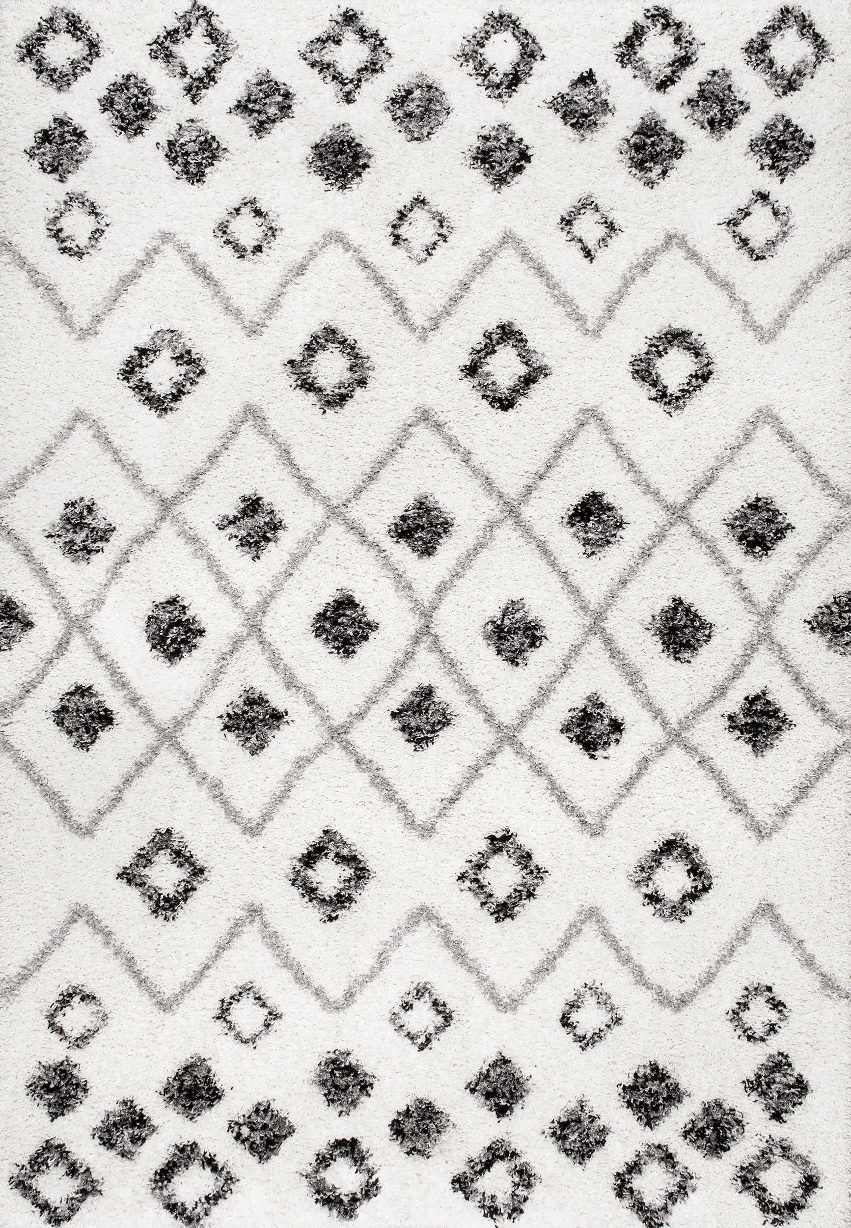 Premium Expo Shag Diamond Area Rug - Soft Plush Grey Carpet for Living Room, Bedroom & Nursery | Cozy & Stylish Home Decor
