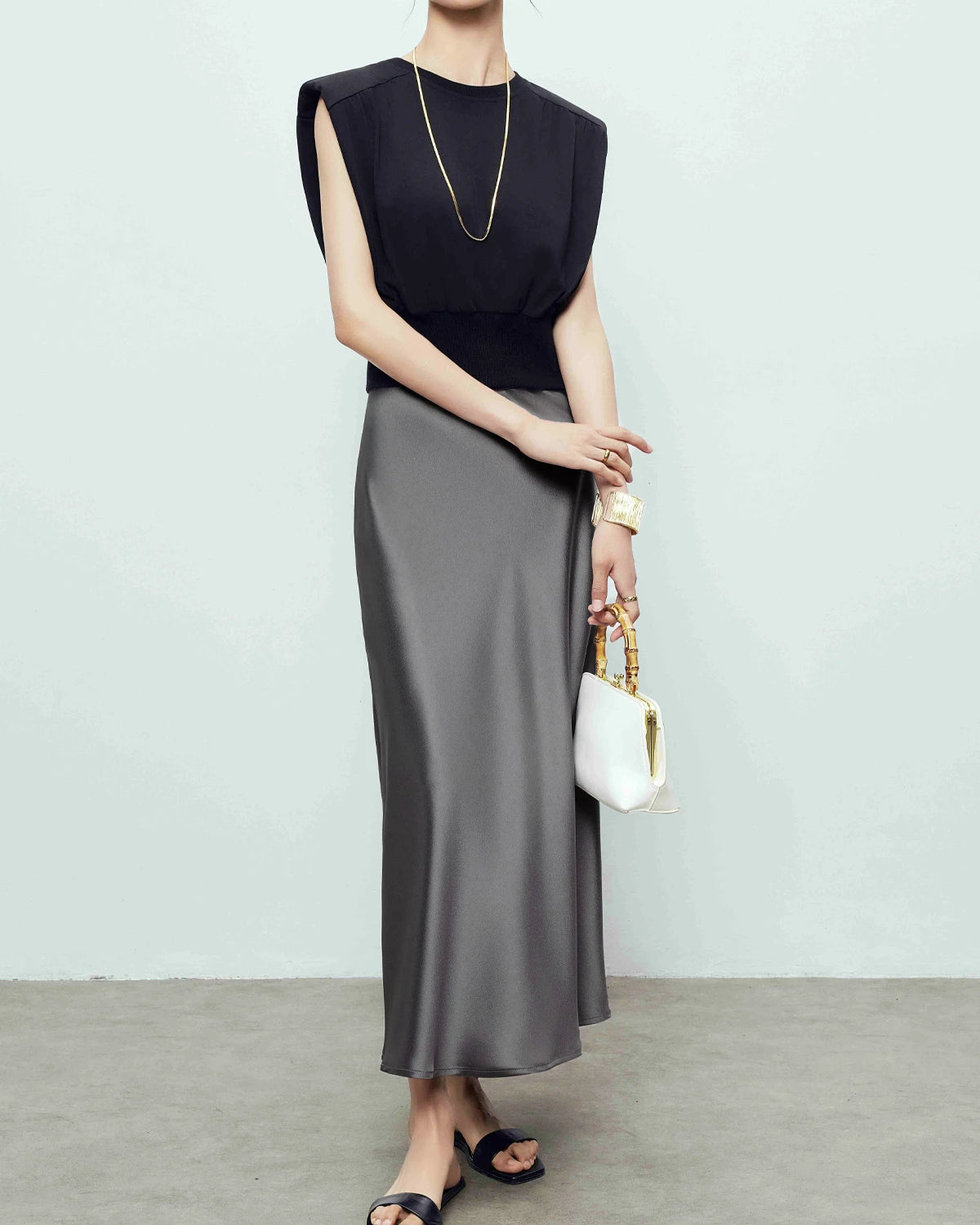 22 Momme Silk Maxi Skirt for Women - Elegant Long Flowy Skirt with High Quality Mulberry Silk - Perfect for Weddings, Parties & Summer Outfits