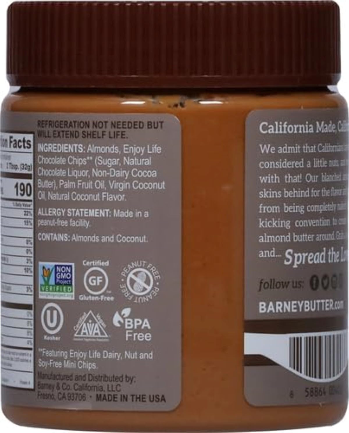 Organic Almond Butter with Cocoa & Coconut - No Stir, Non-GMO, Gluten-Free, Paleo & Keto Friendly (10oz) - Perfect for Smoothies, Baking & Healthy Snacks
