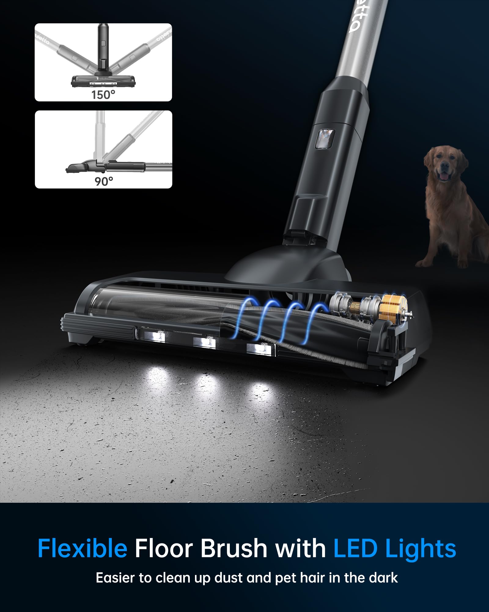 FABULETTA Cordless Vacuum Cleaner - 6-in-1 Lightweight Stick for Pet Hair & Floors | Home & Car Use