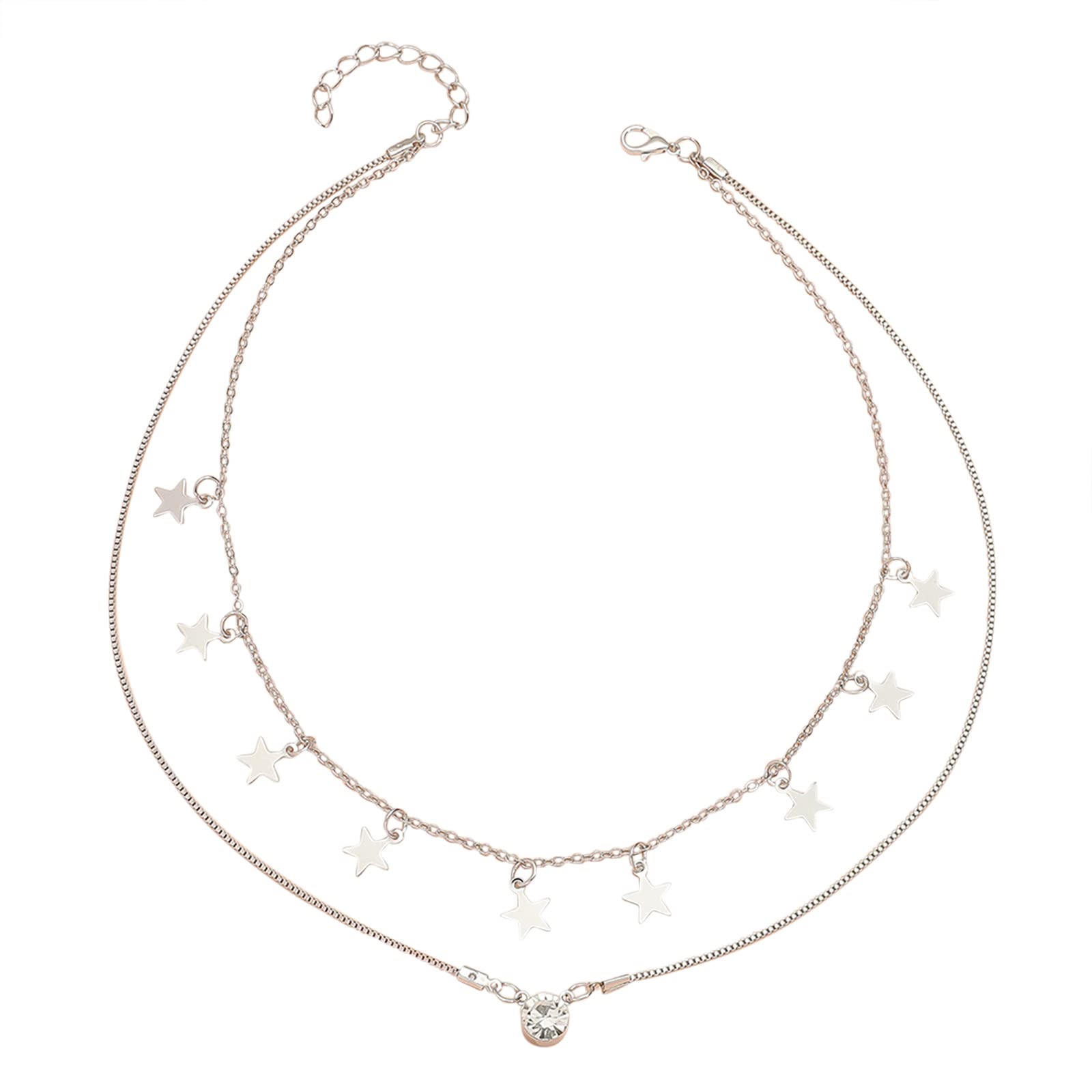 Minimalist Star Necklace for Women - Dainty Tiny Diamond Pendant Choker in Silver | Perfect for Everyday Wear, Gifts & Special Occasions