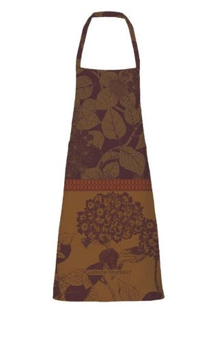 Rust-Resistant Cotton Jacquard Apron for Cooking, Baking & Grilling - Premium Stain-Proof Kitchen Apron for Chefs & Home Cooks (Hortensias Design)