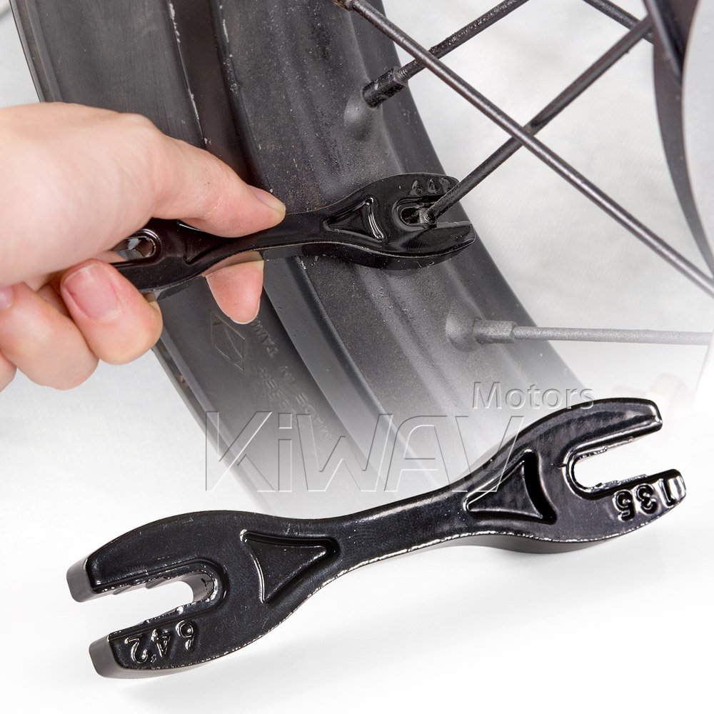 KiWAV 6-in-1 Multi-Function Spoke Wrench Spanner Tool Kit for Motorcycle & Bicycle Maintenance - Perfect for Wheel Truing, Spoke Adjustment and Bike Repair