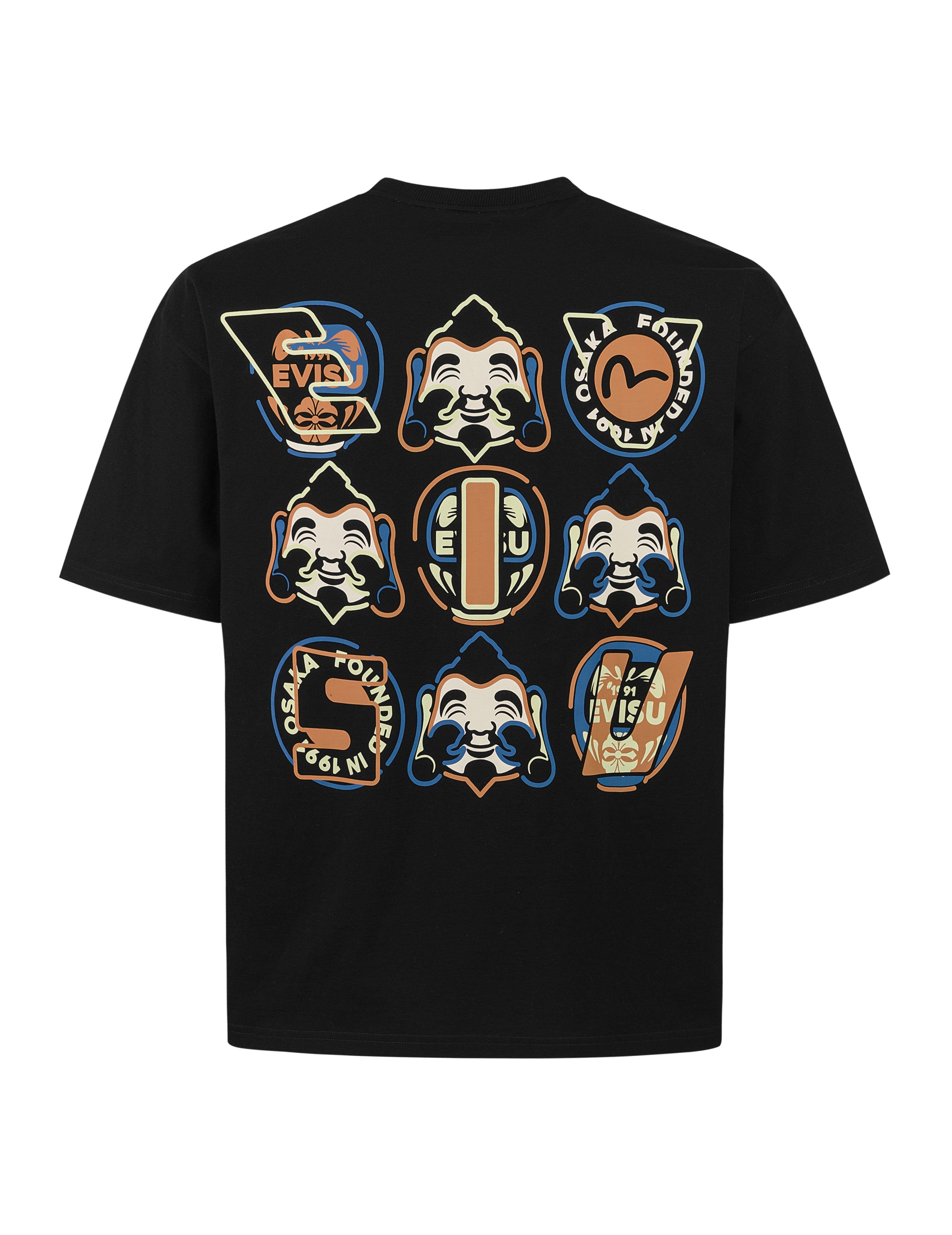 Trendy Godhead and Daruma Print Loose Fit T-Shirt for Men & Women | Comfortable Cotton Streetwear Tee | Perfect for Casual Outfits, Street Fashion, and Everyday Wear
