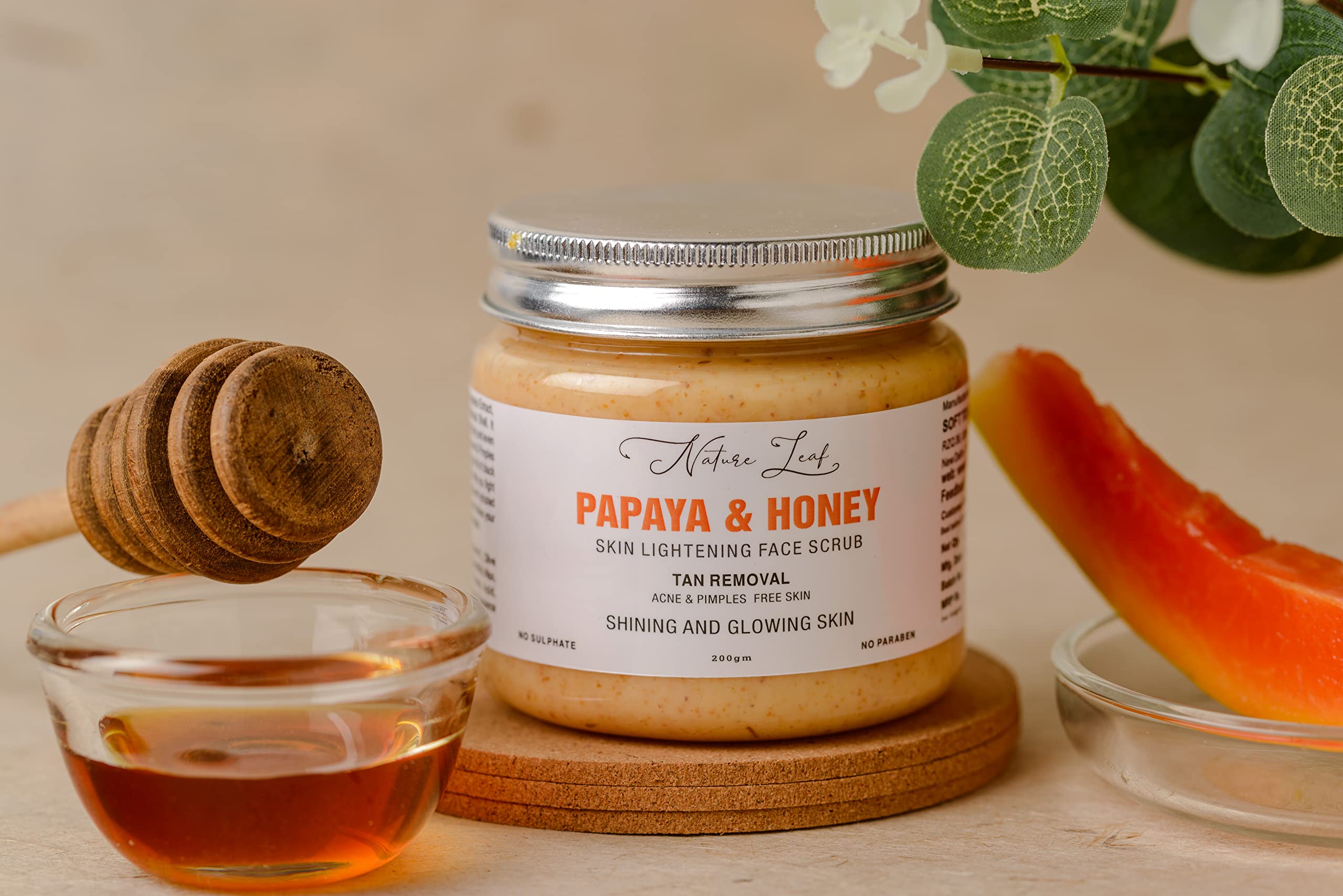 Papaya D-Tan Face Scrub for Dark Spot Removal & Dead Skin Exfoliation - Brightening & Smoothing Facial Treatment for Glowing Skin