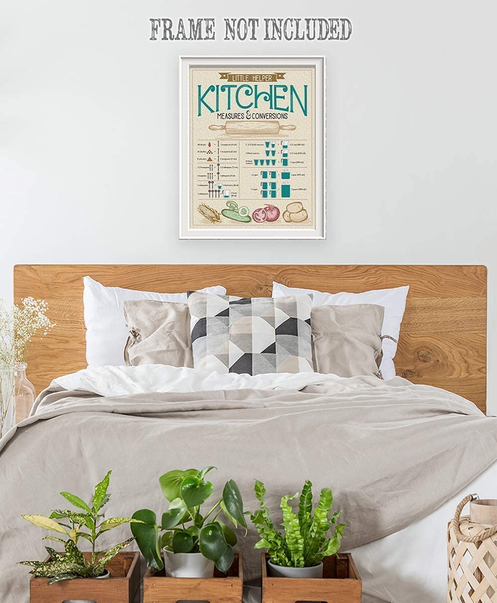 Kitchen Measurement Conversion Chart Wall Art - 16x20 Inches Unframed Print | Cooking & Baking Guide Poster | Unique Kitchen Decor for Home Chefs | Perfect Gift for Cooks & Bakers | Ideal for Kitchens, Restaurants & Culinary Schools