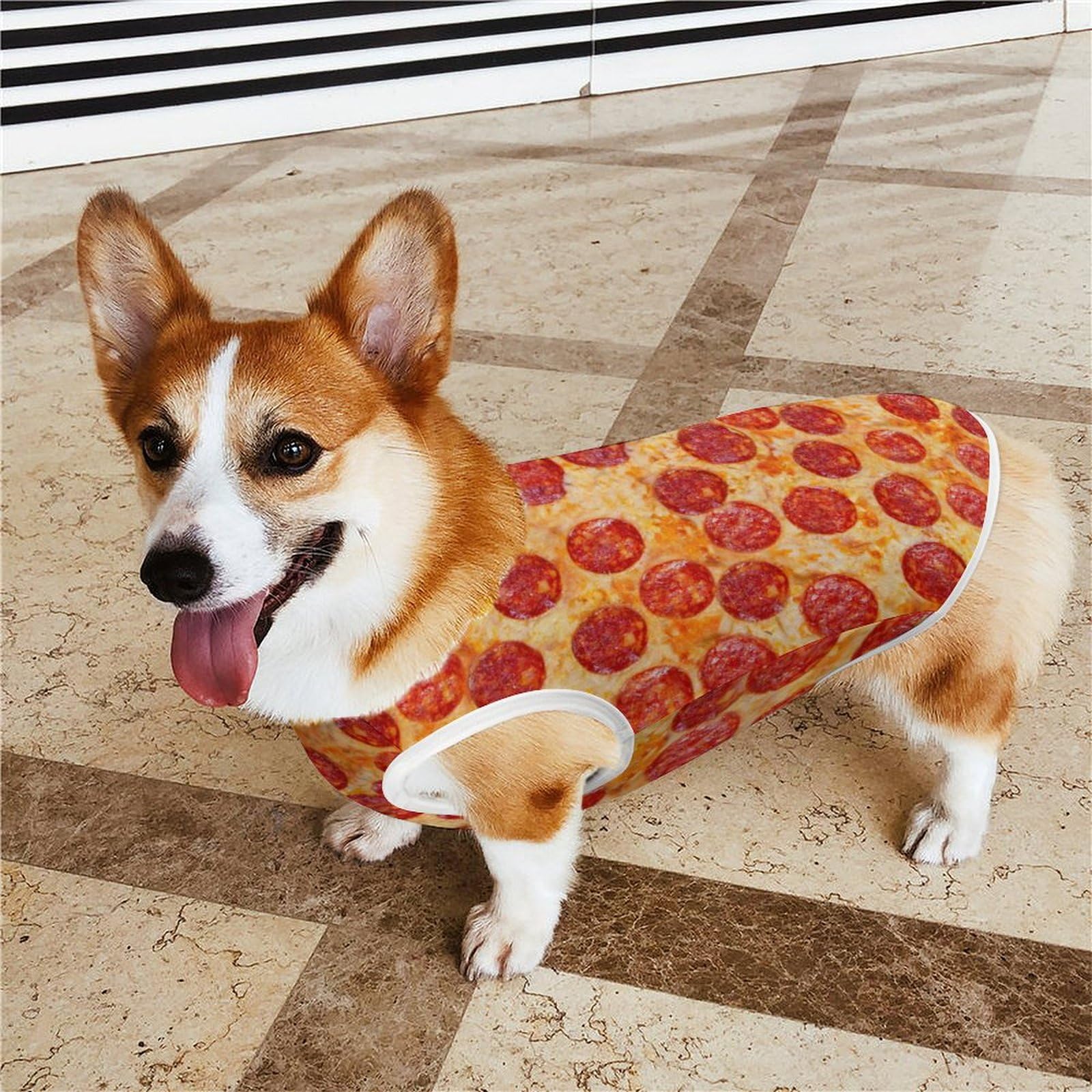 Pepperoni Pizza Pet Clothes for Small Dogs & Cats - Sleeveless Dog Outfit for Playtime