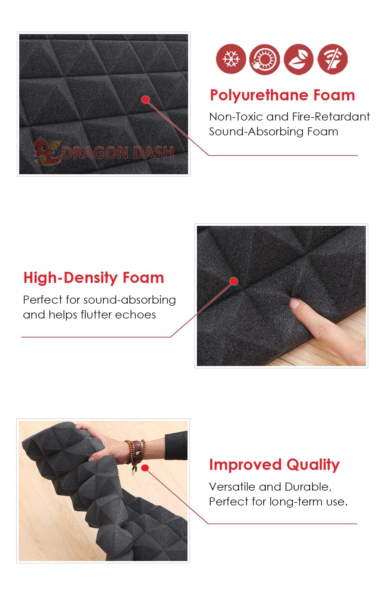 24 Pack Baby Blue Acoustic Foam Panels 19.6